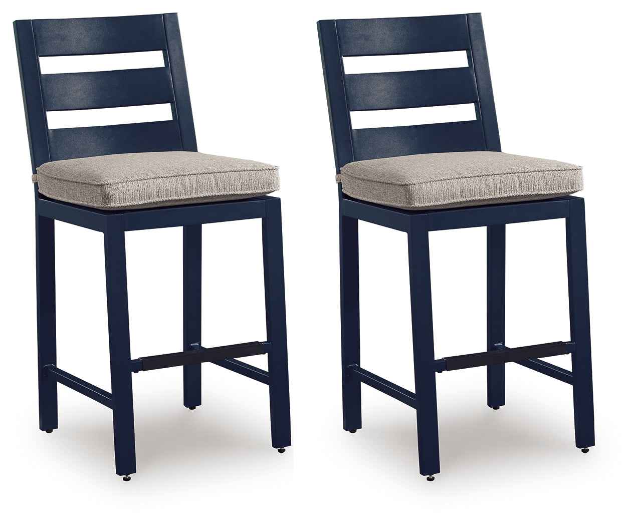 East Beach Blue Outdoor Counter Height Bar Stool (Set of 2) - Image 2