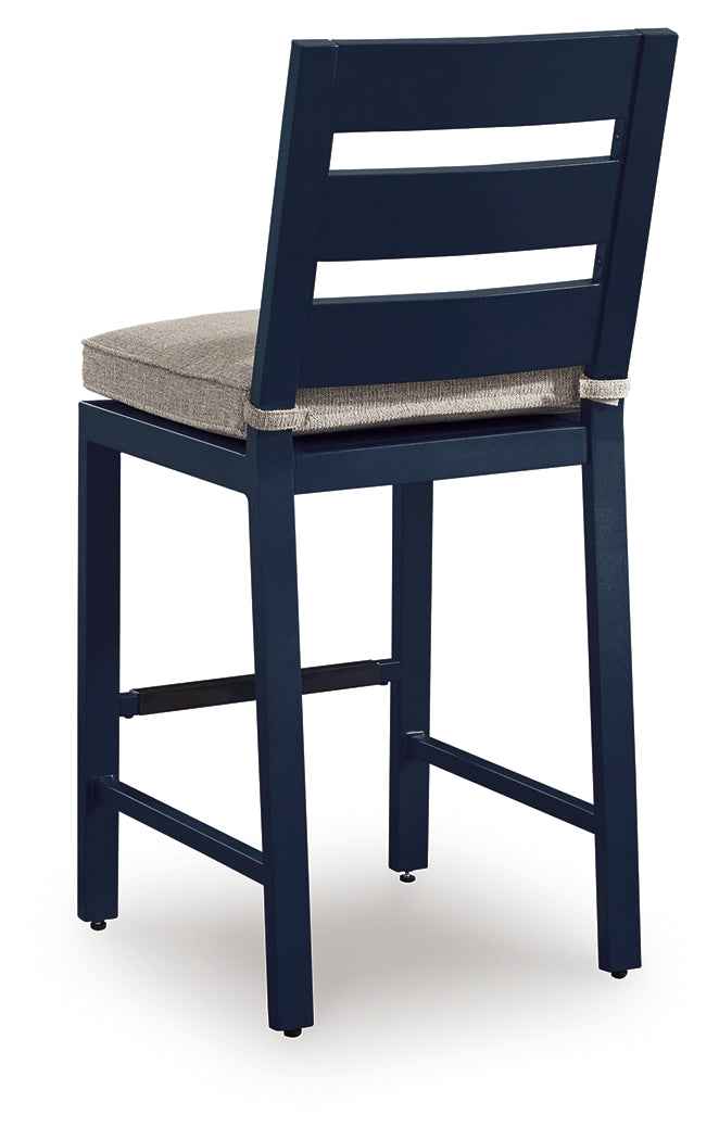 East Beach Blue Outdoor Counter Height Bar Stool (Set of 2) - Image 5