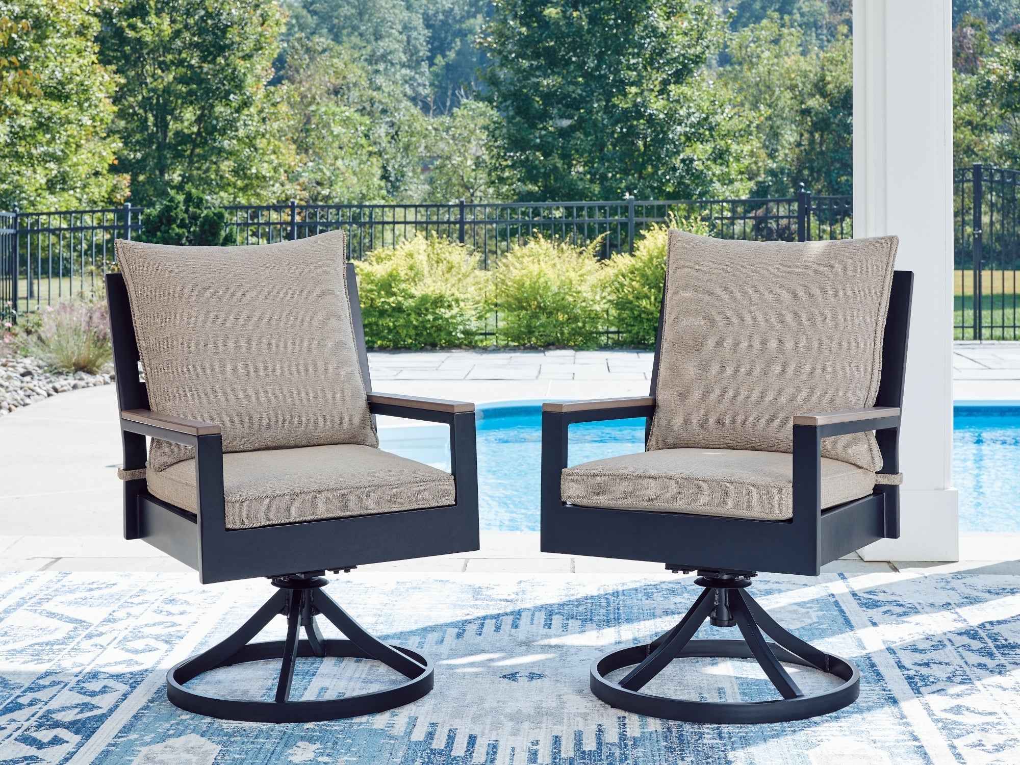East Beach Navy Blue/Driftwood Outdoor Dining Table and 6 Chairs - Image 19