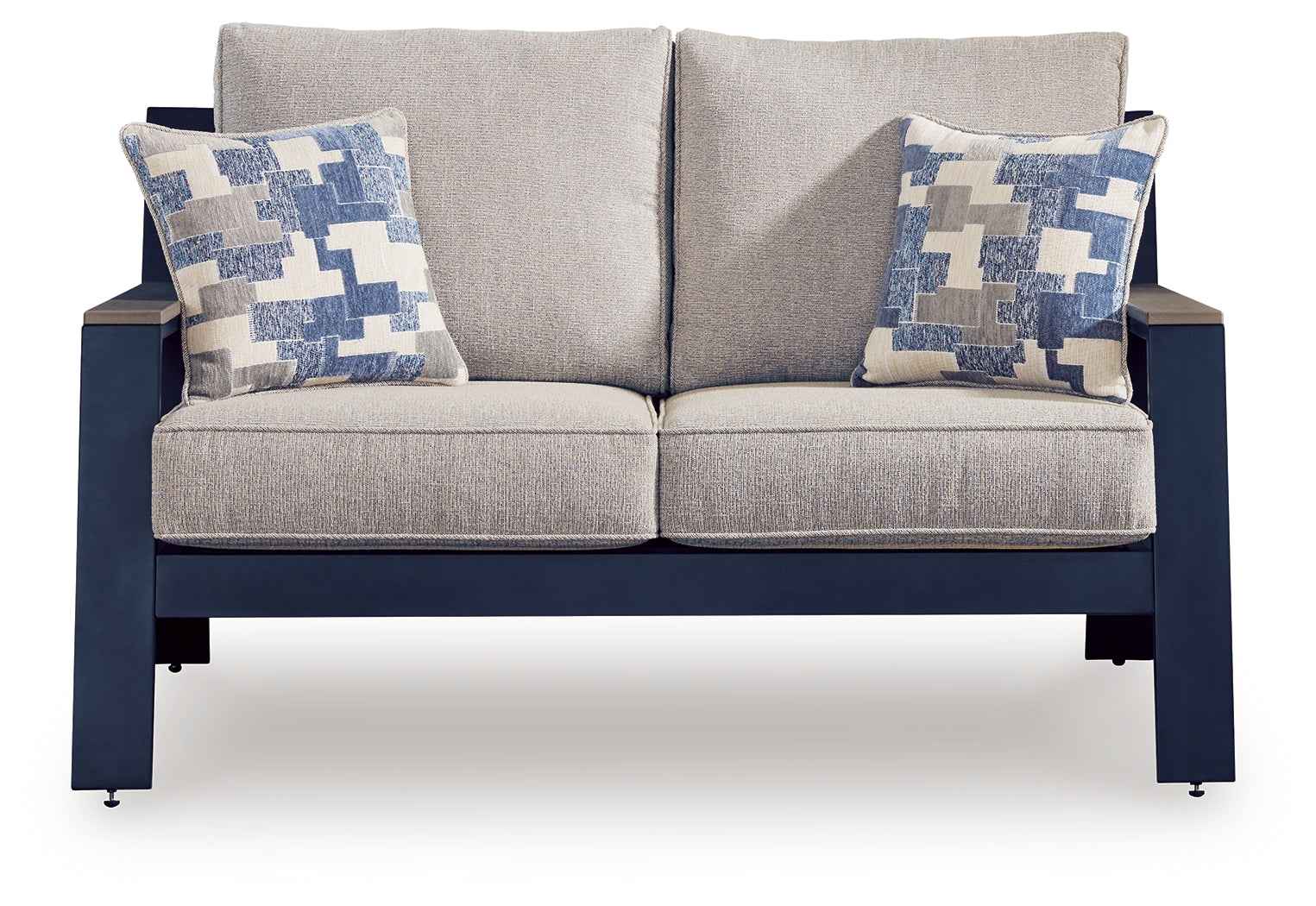 East Beach Navy Blue/Driftwood Outdoor Sofa and Loveseat - Image 2