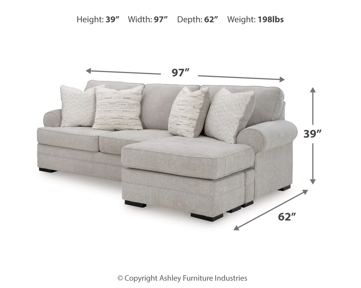Eastonbridge Shadow Sofa Chaise, Chair, and Ottoman - Image 17