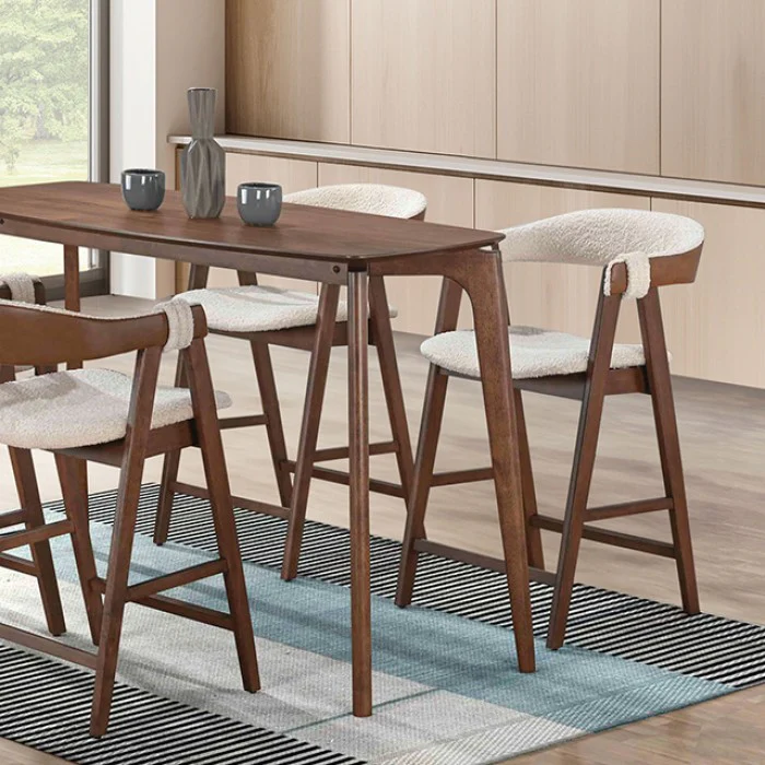 Ebikon Walnut 5-Piece Counter Height Table Set - Image 2