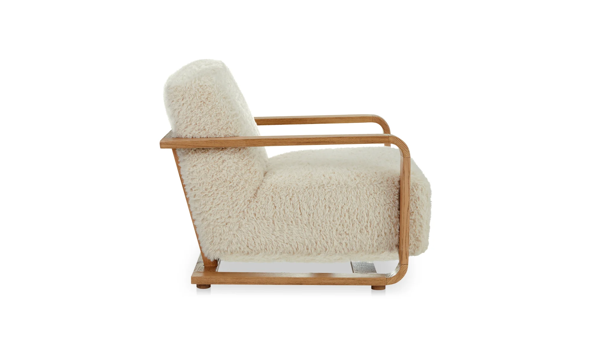 Eckersley Lounge Chair Cream Faux Fur - Image 3