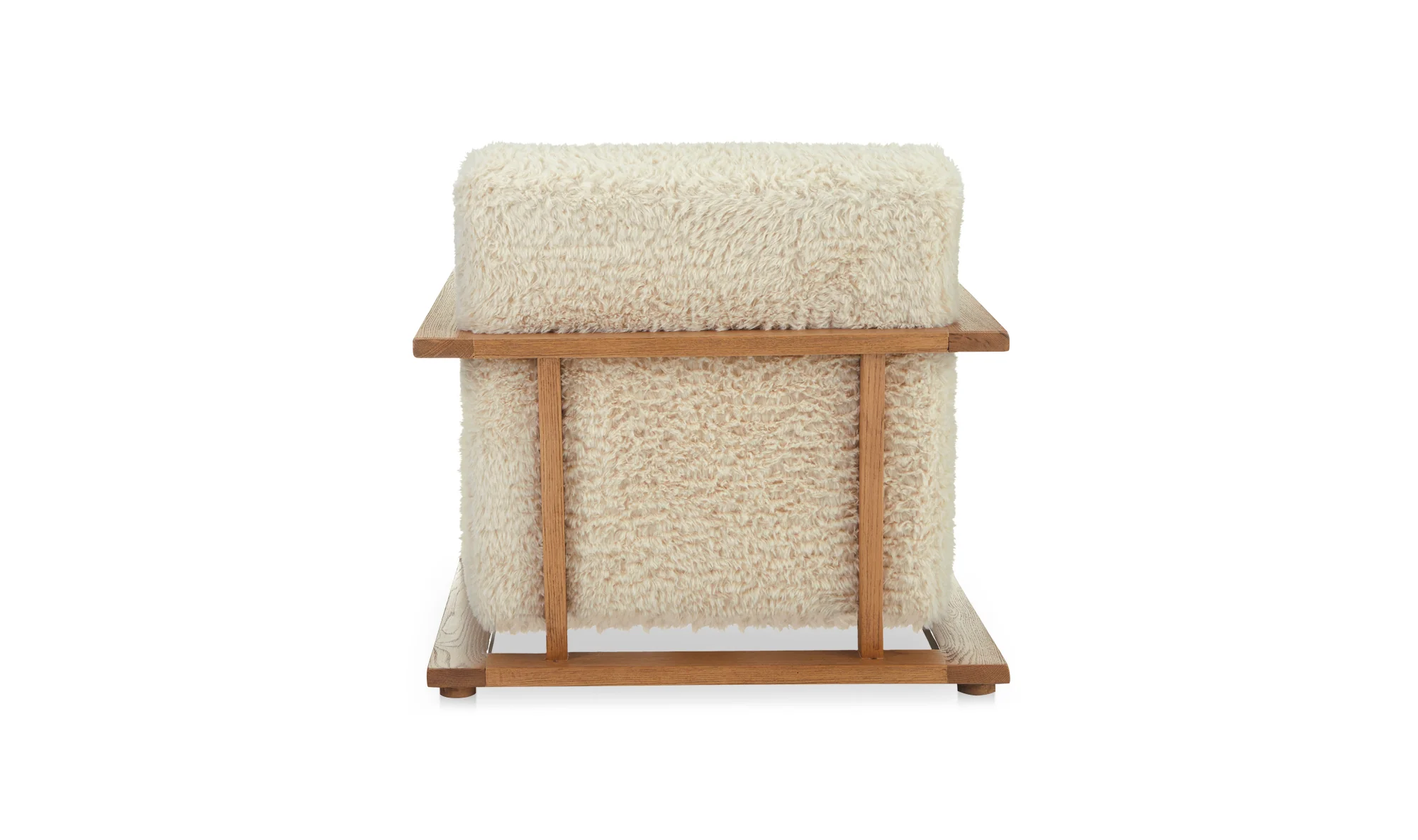 Eckersley Lounge Chair Cream Faux Fur - Image 4