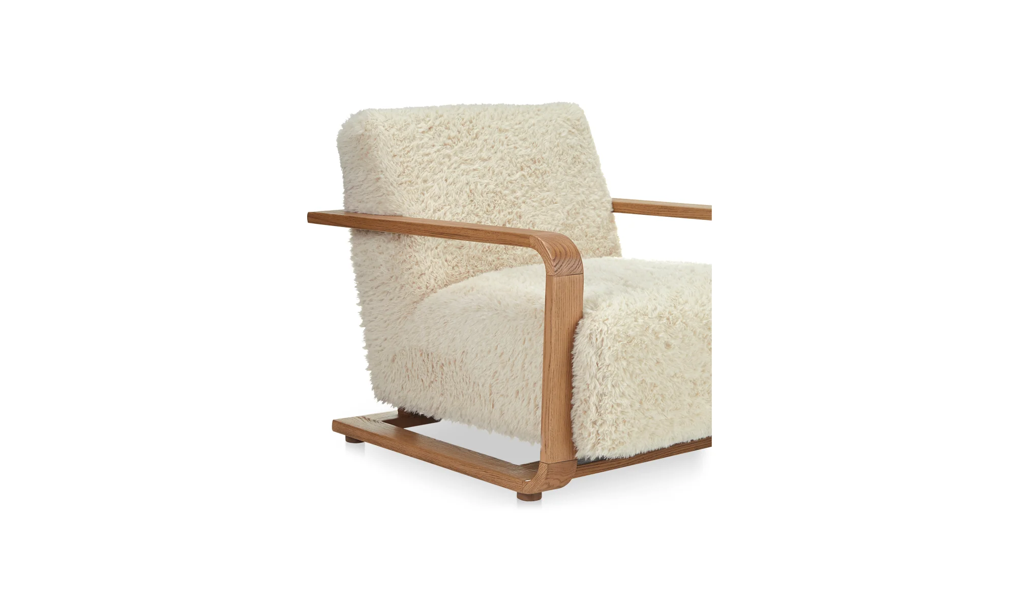 Eckersley Lounge Chair Cream Faux Fur - Image 5