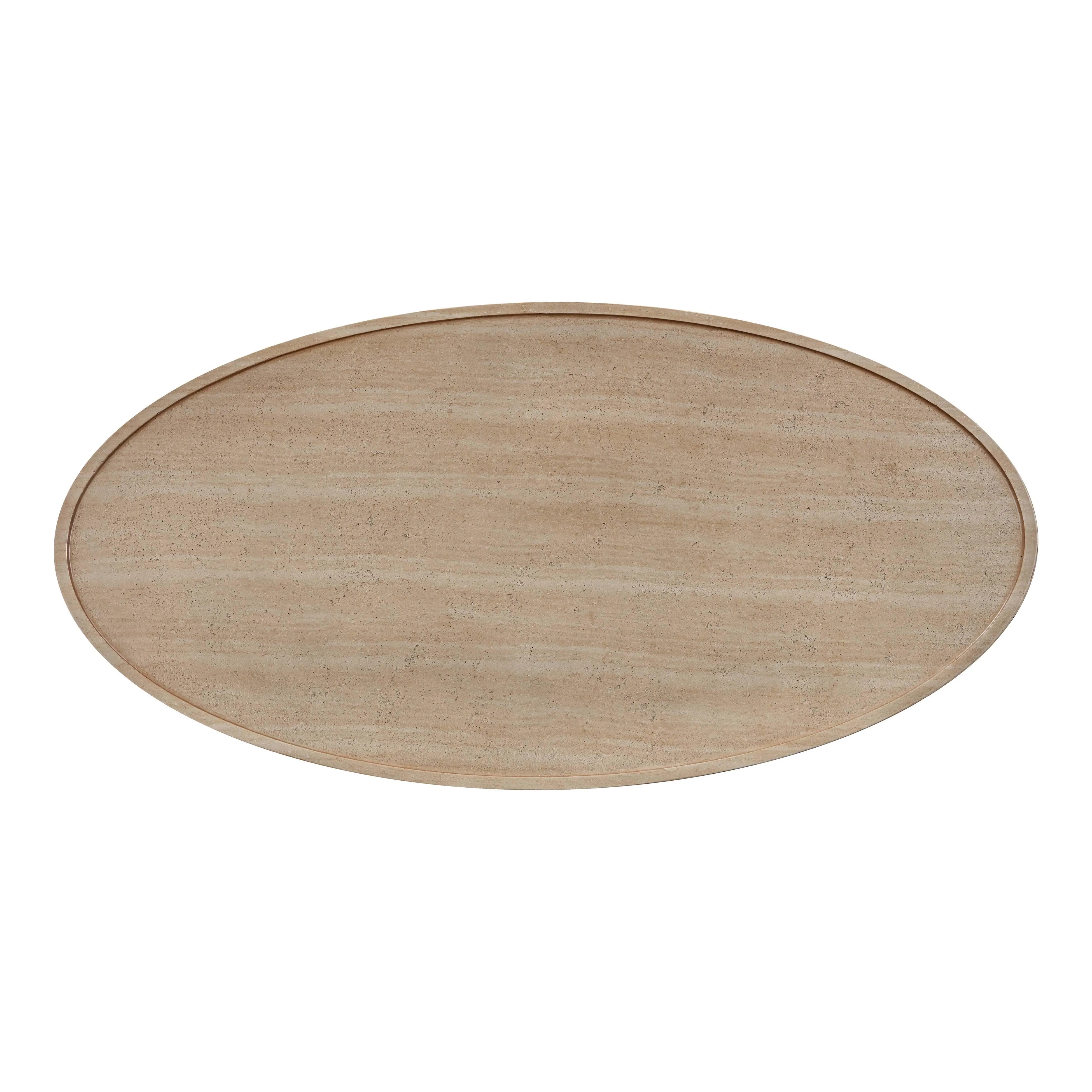 Eclipse Textured Faux Travertine Indoor / Outdoor Coffee Table - Image 6