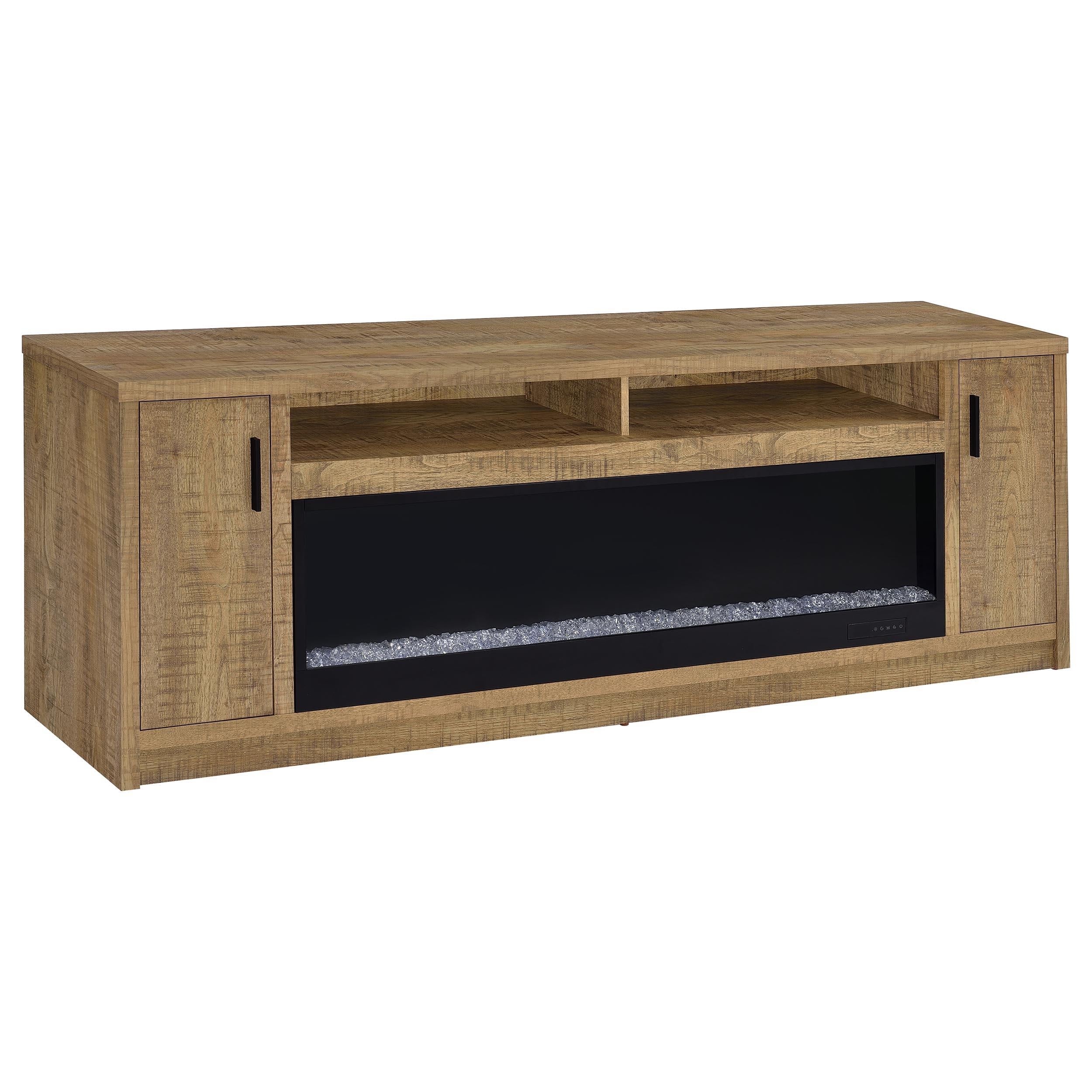 Eddy Mango 79-inch 2-Door TV Stand Fireplace Media Console - Image 2