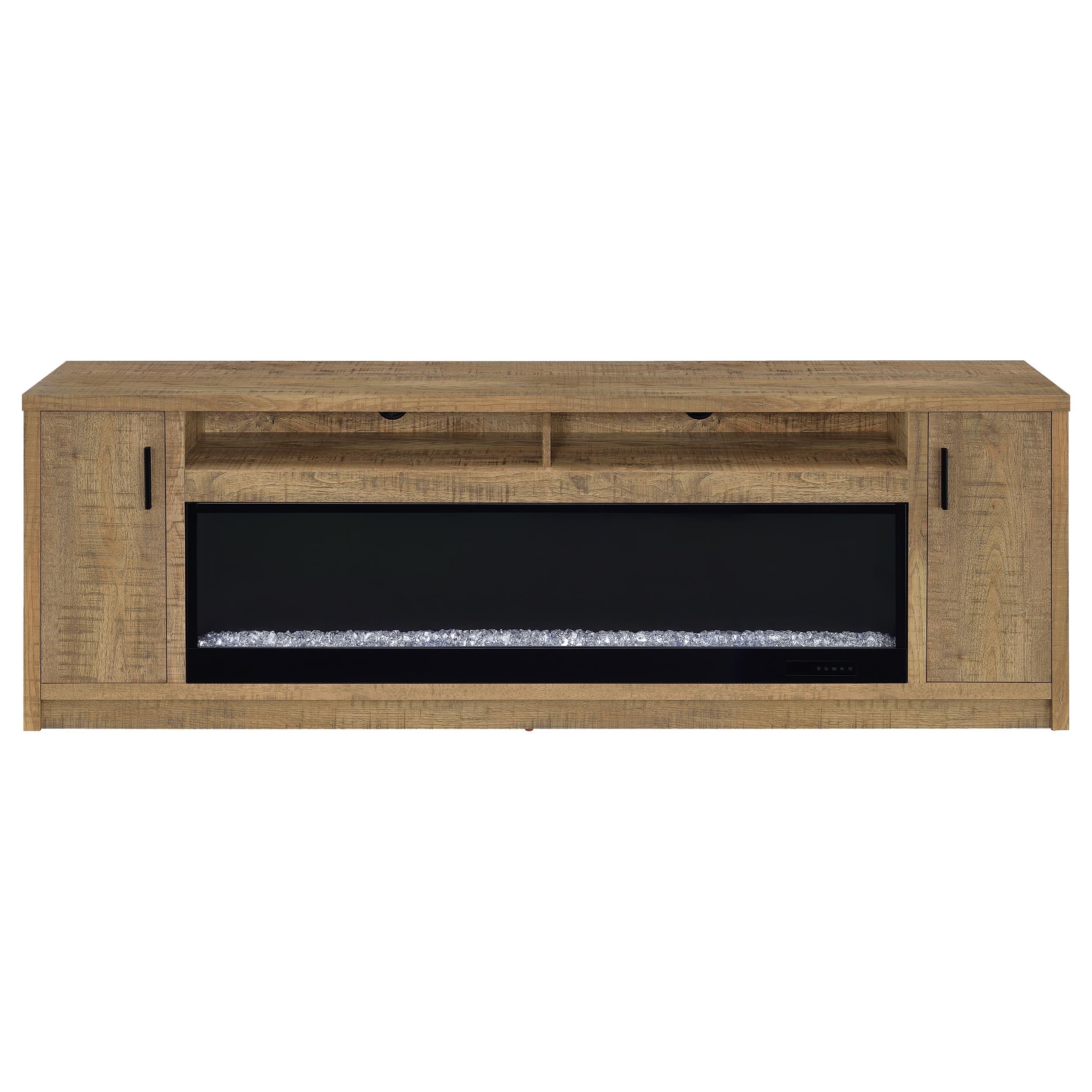 Eddy Mango 79-inch 2-Door TV Stand Fireplace Media Console - Image 4