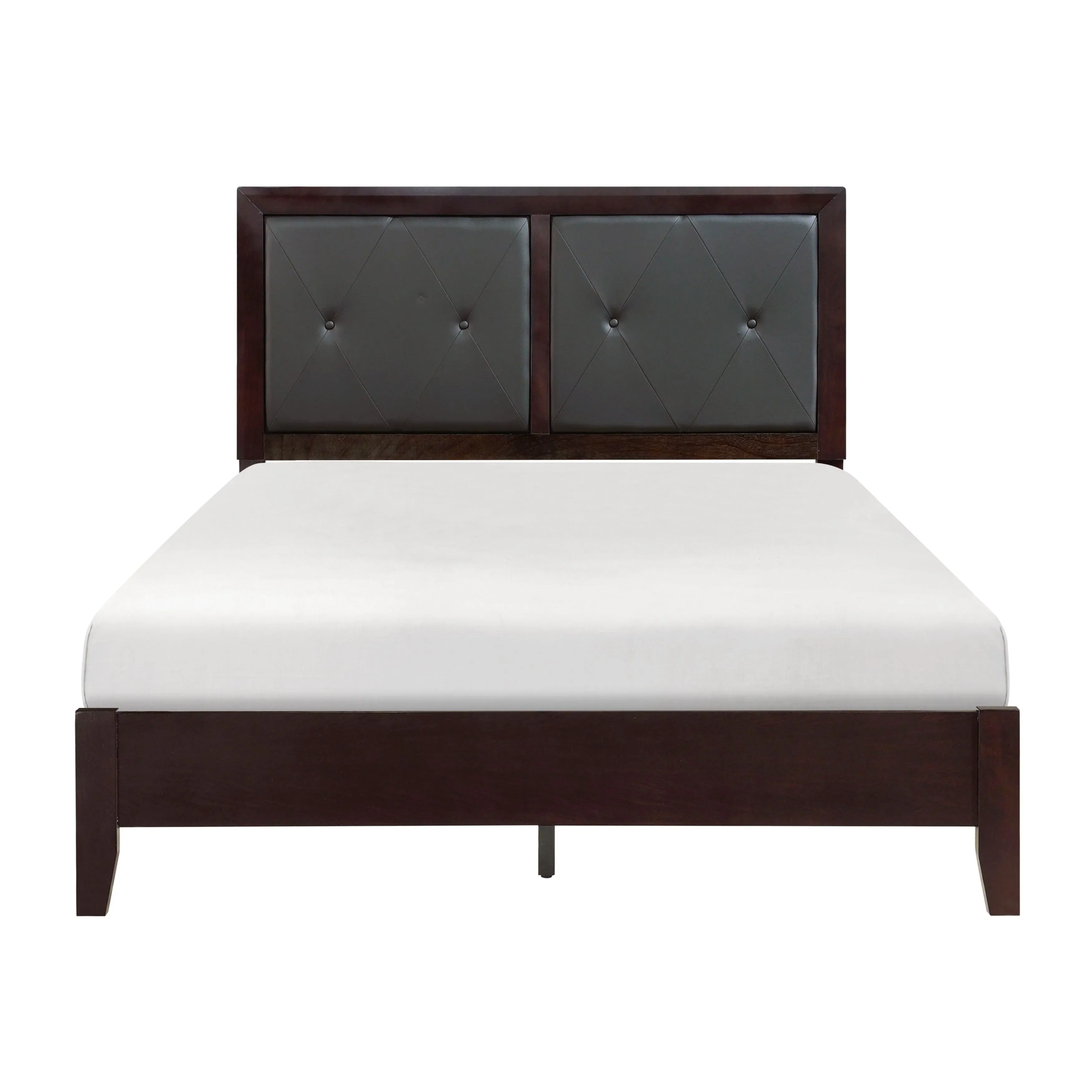 Edina Espresso Full Upholstered Panel Bed - Image 3