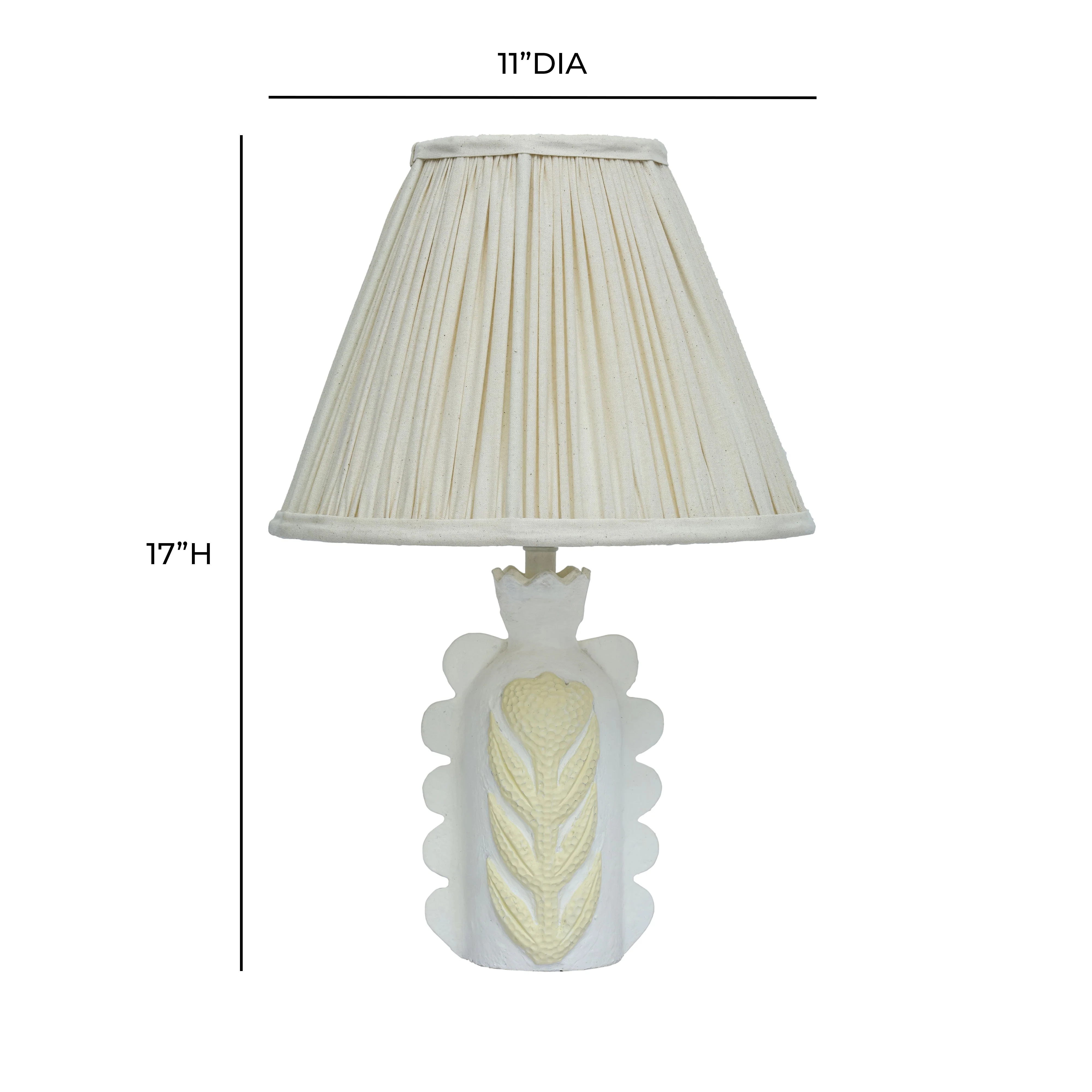 Edith Scalloped Papier Mache Flower Pleated Table Lamp - Image 5