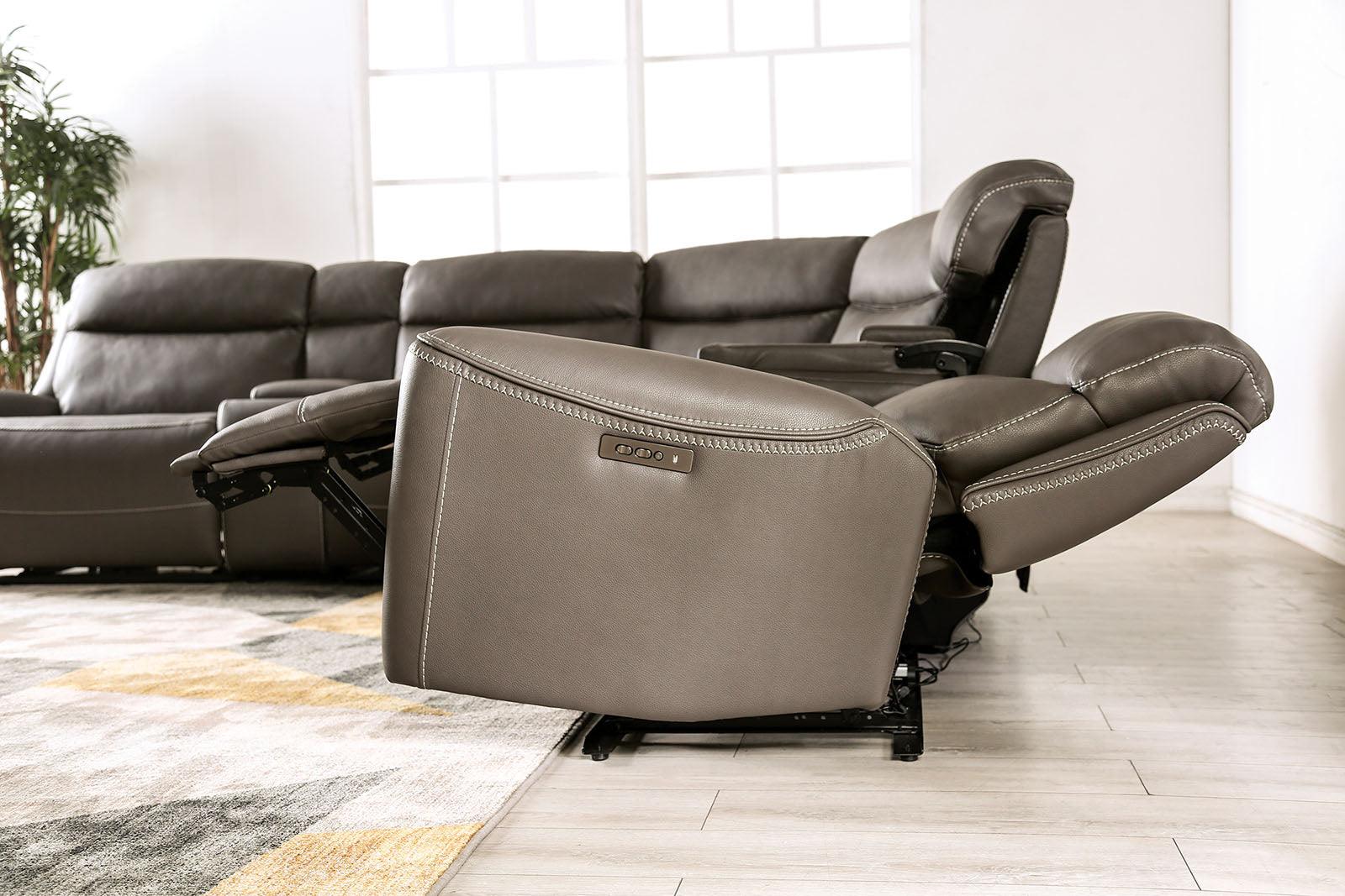 Edmondus Dark Gray Modular Power Reclining Sectional - Image 6