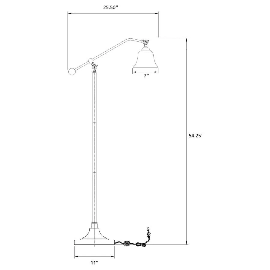 Eduardo Dark Bronze Bell Shade Floor Lamp - Image 4