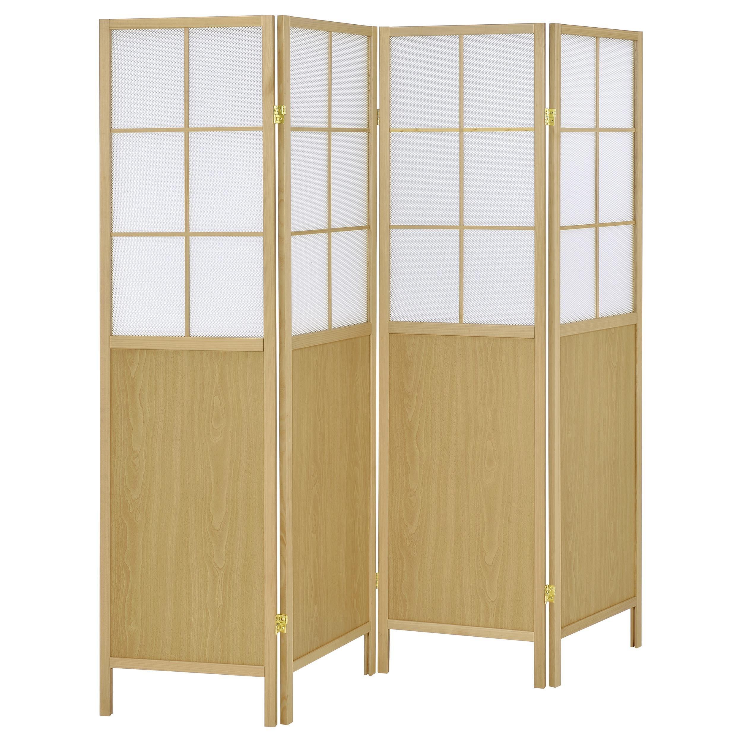 Edwards Natural 4-Panel Room Divider Folding Shoji Screen - Image 2