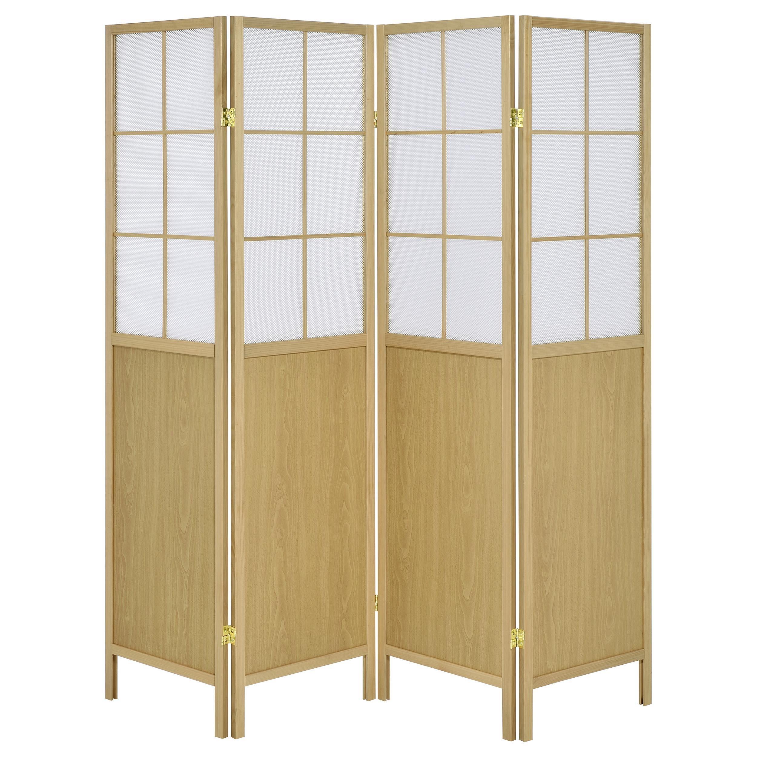 Edwards Natural 4-Panel Room Divider Folding Shoji Screen - Image 3