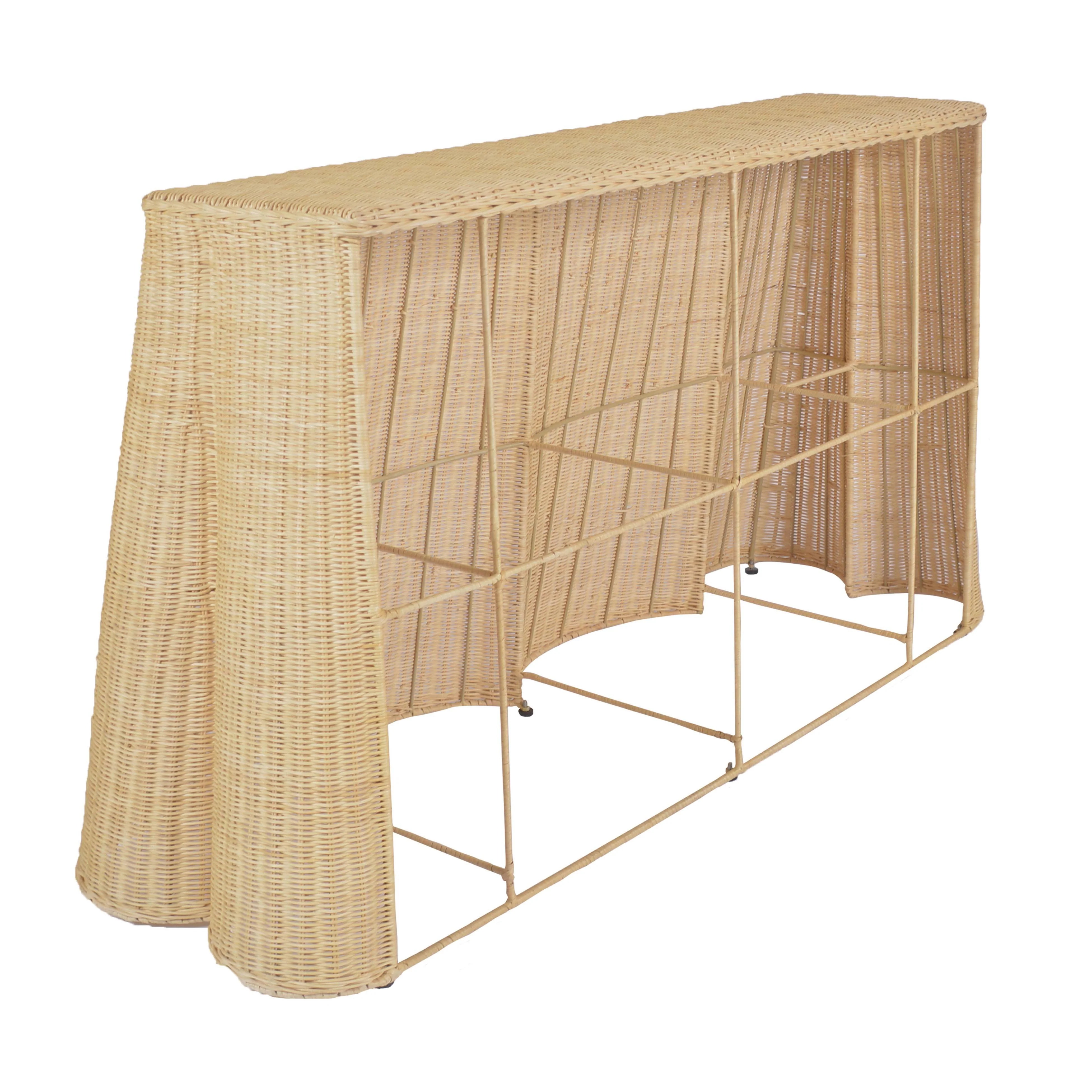 Egan Natural Rattan Console Table - Image 5