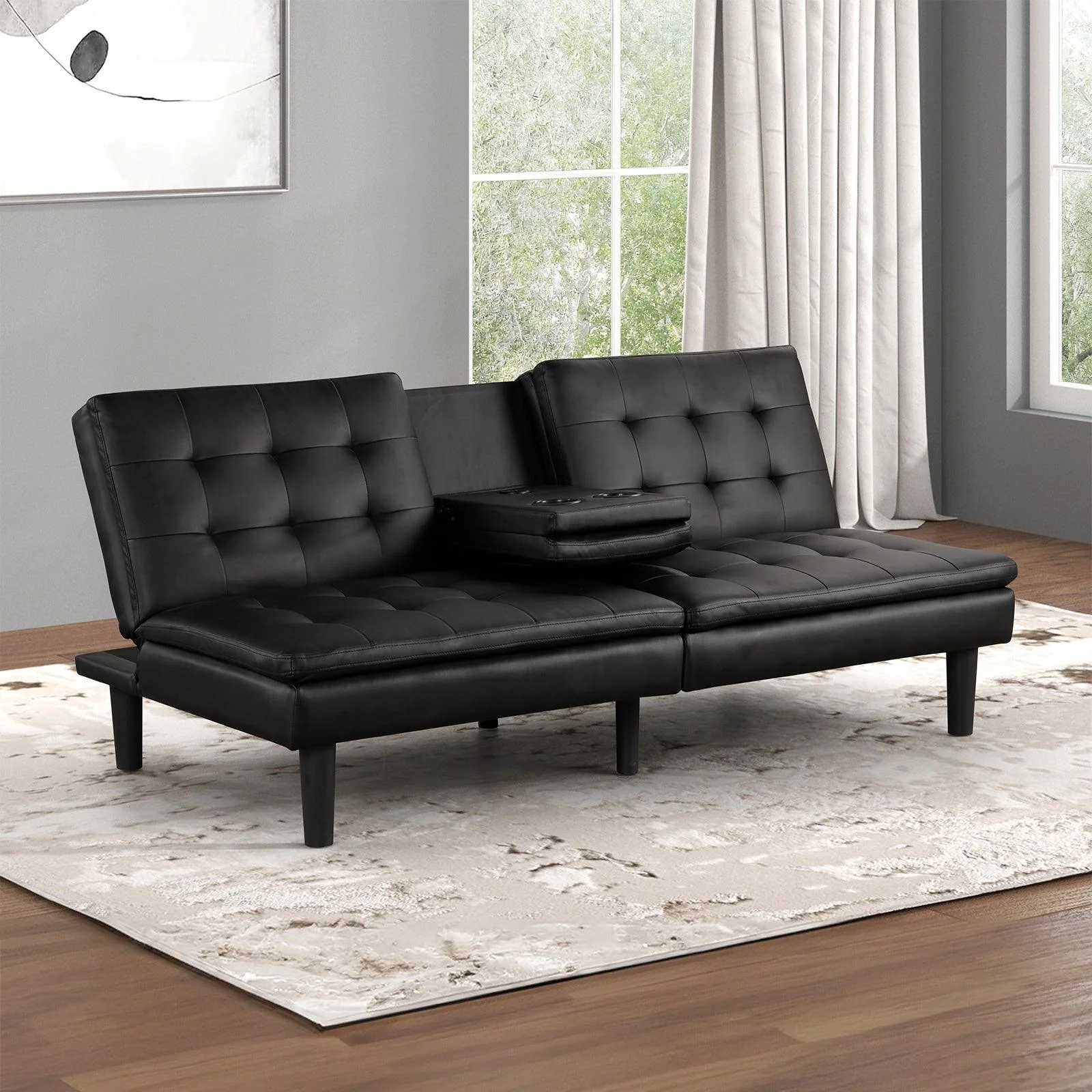 Eidsberg Black Futon Sofa Bed - Image 5