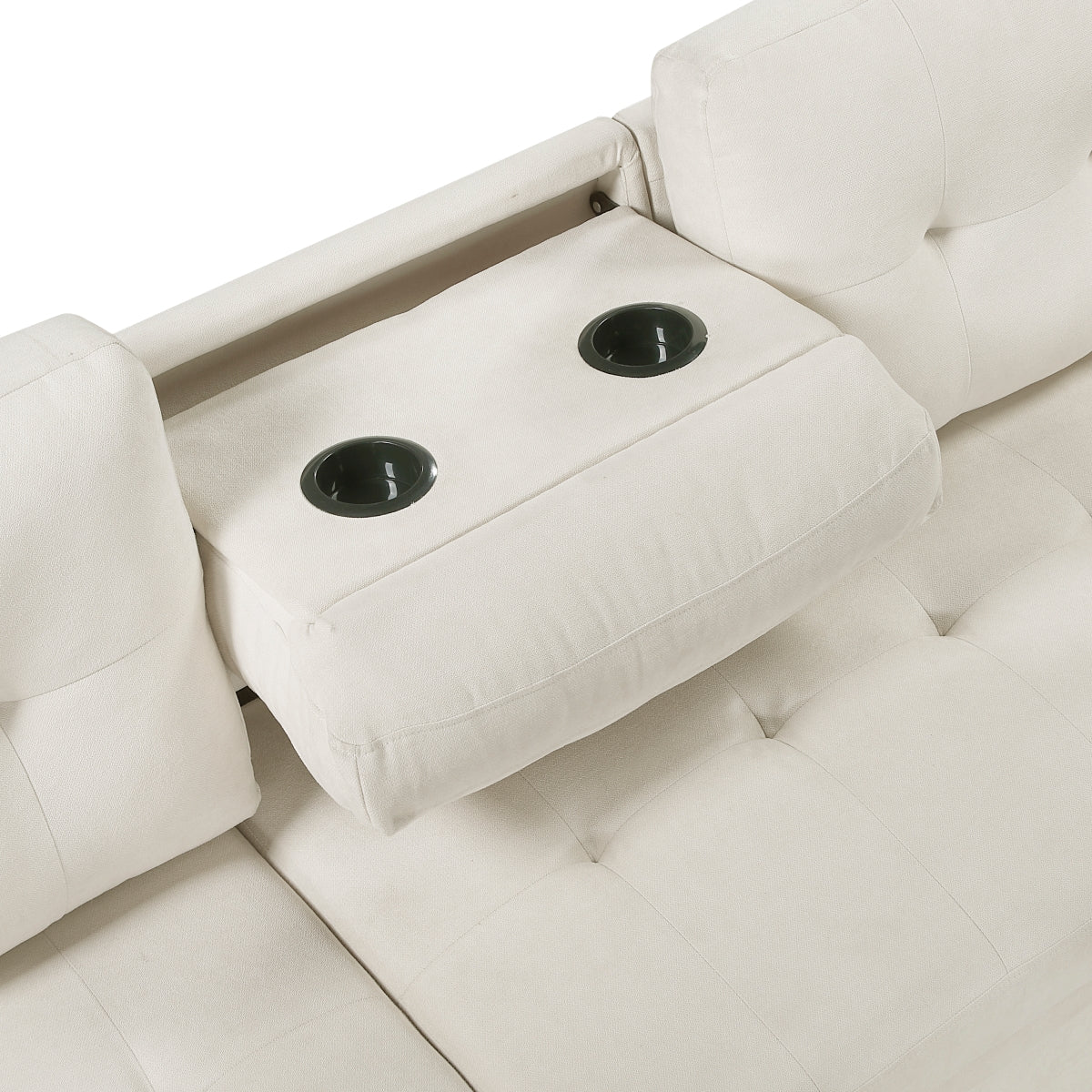 Elara Beige 2-Piece Reversible Sectional with Hidden Storage and Pull-out Bed - Image 14