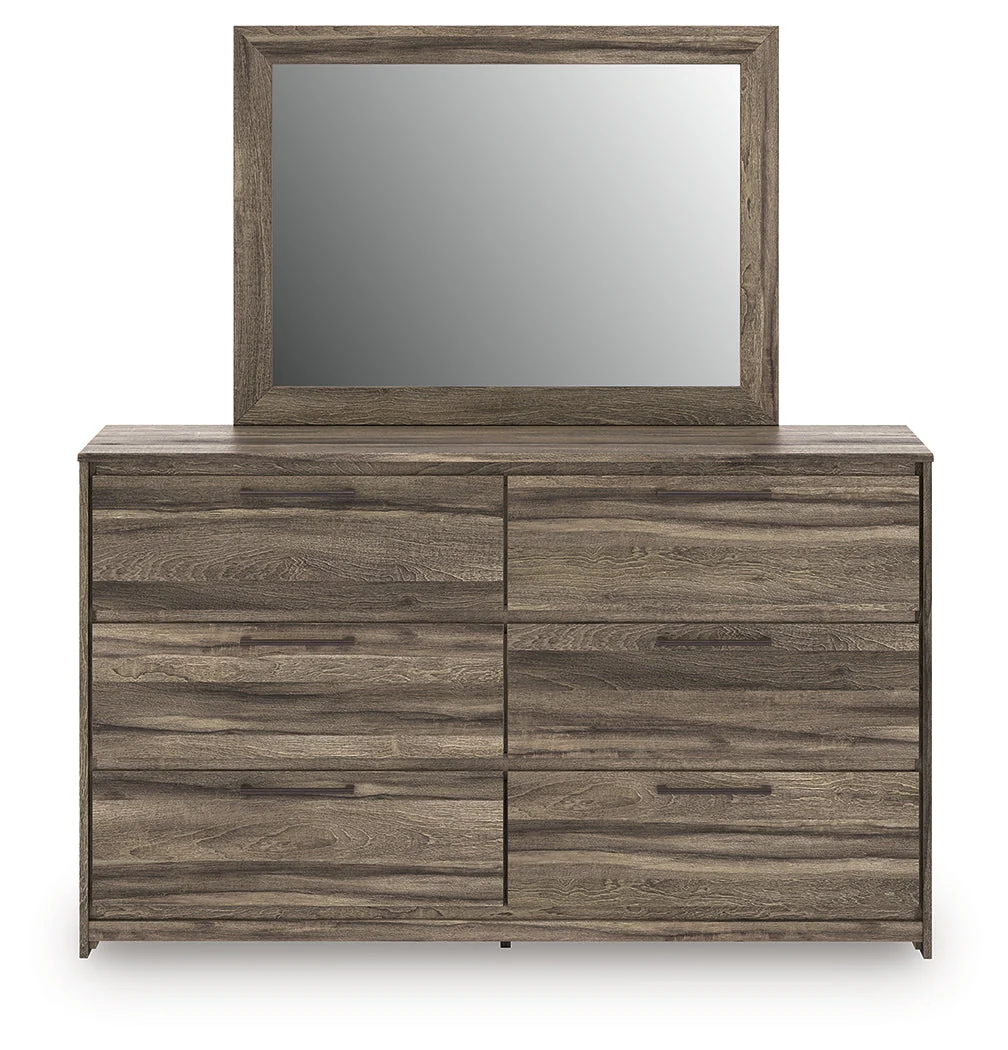 Elbrim Brown King Panel Bedroom Set with Dresser, Mirror and Nightstand - Image 2