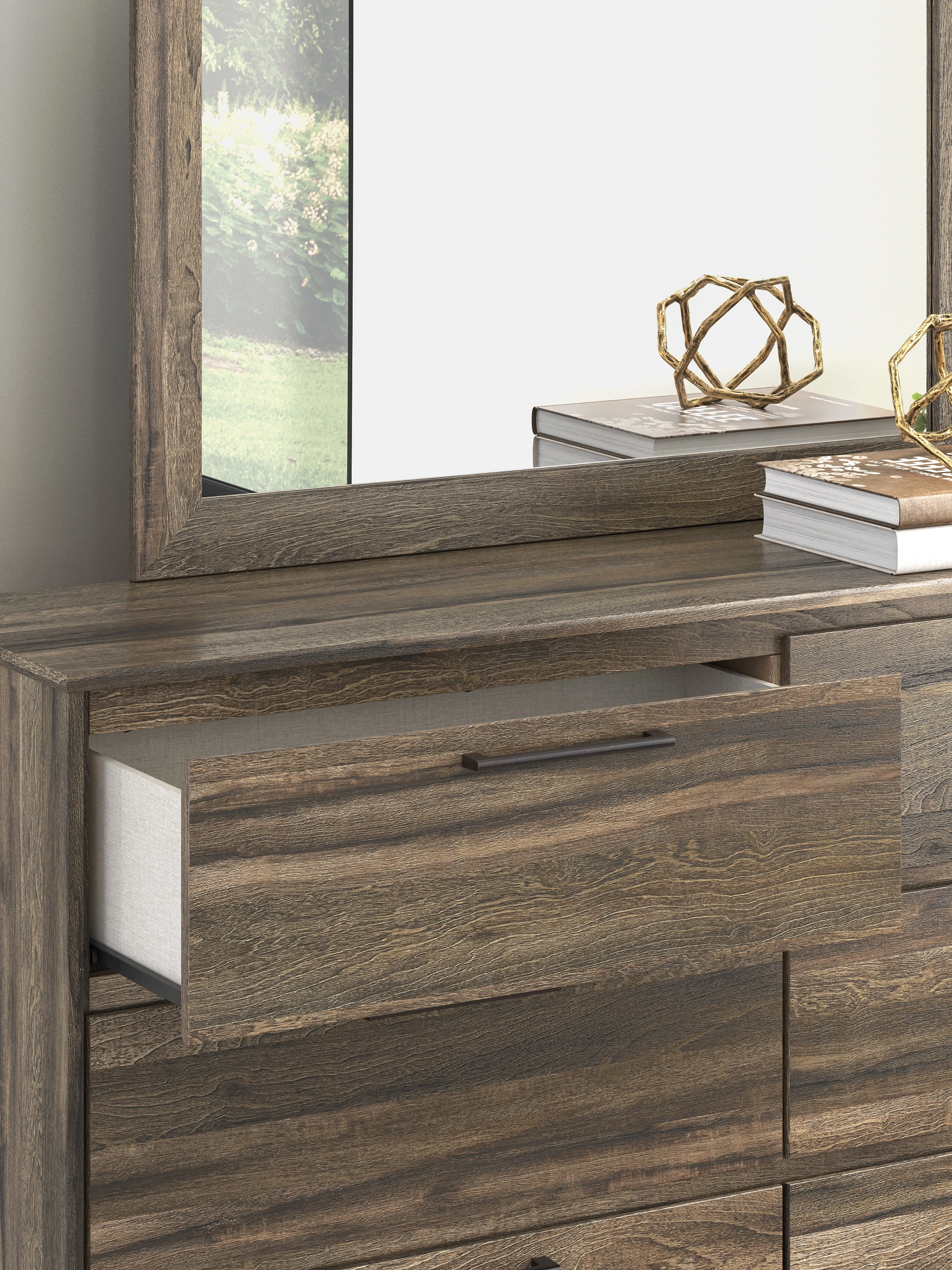 Elbrim Brown King Panel Bedroom Set with Dresser, Mirror and Nightstand - Image 23