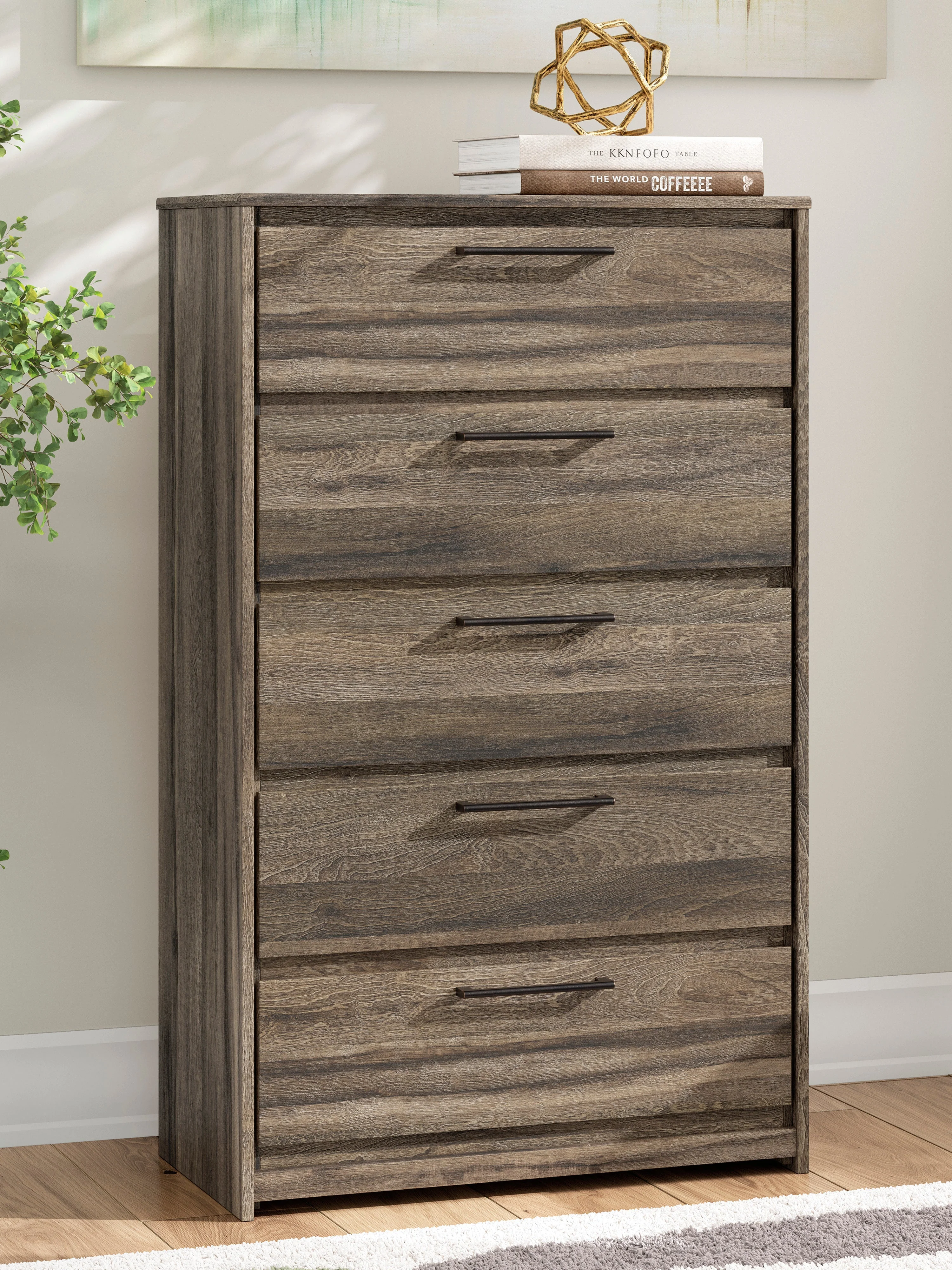 Elbrim Brown LED Storage Panel Bedroom Set with 4 Drawers - Image 23