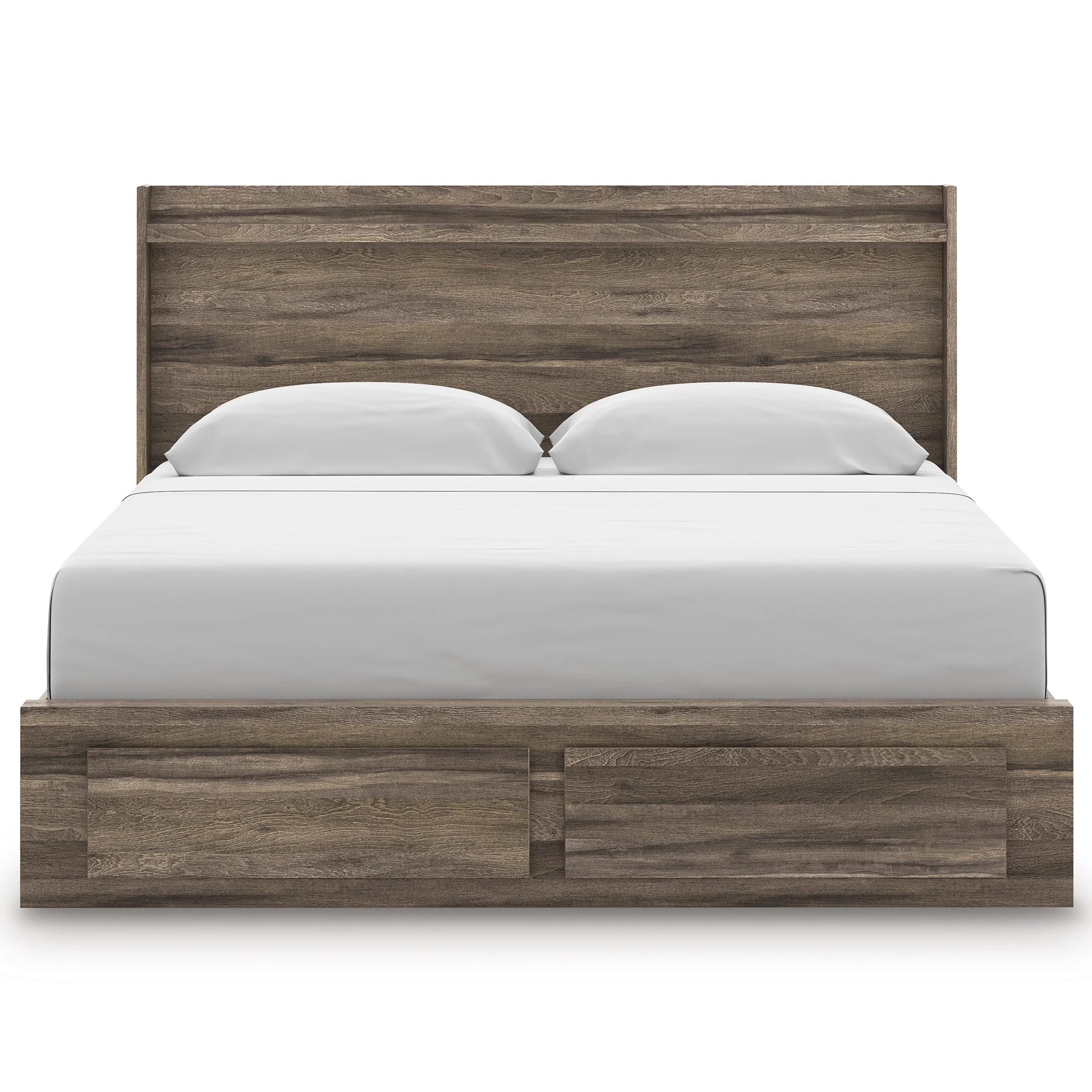 Elbrim Brown LED Storage Panel Bedroom Set with 6 Drawers - Image 9