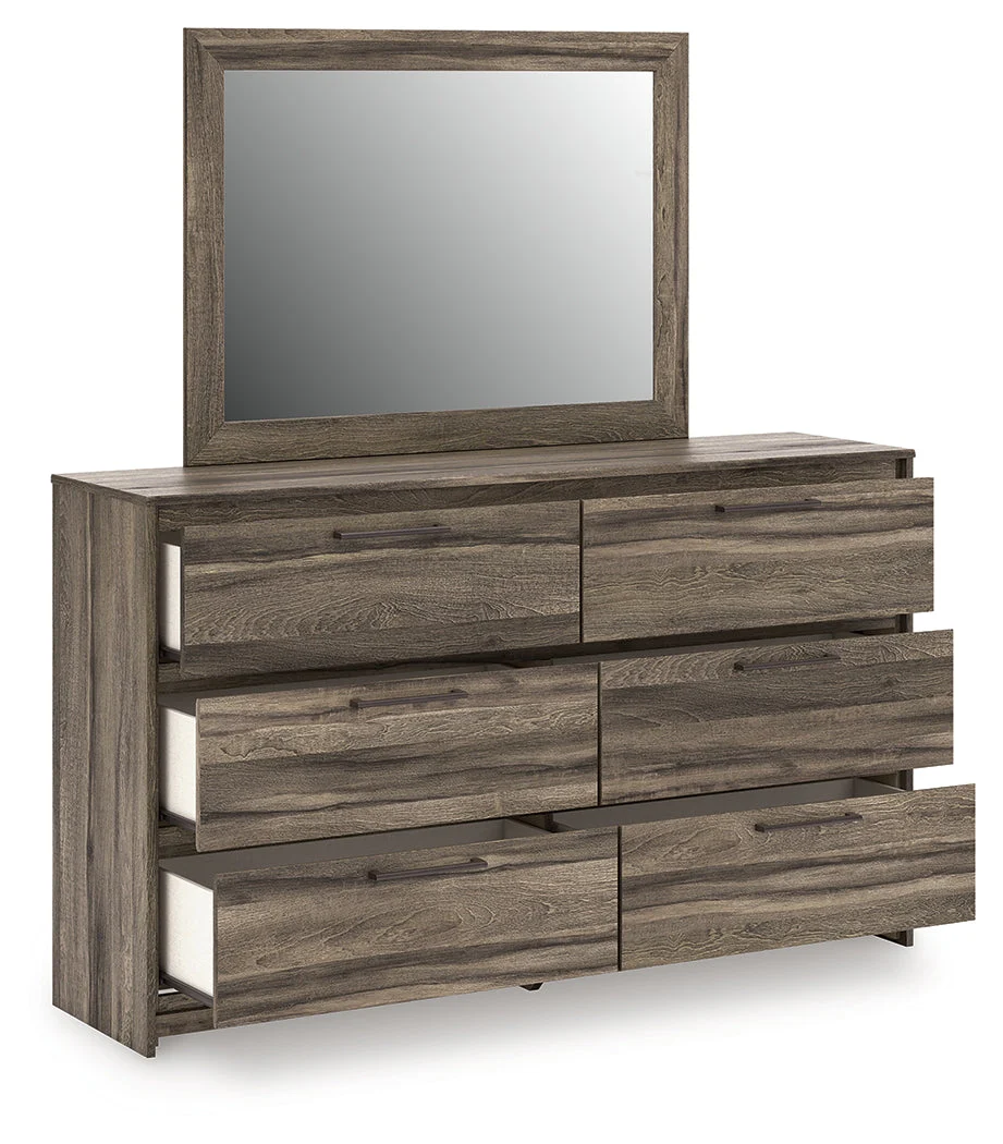 Elbrim Brown Queen Panel Bedroom Set with Dresser, Mirror and Nightstand - Image 4