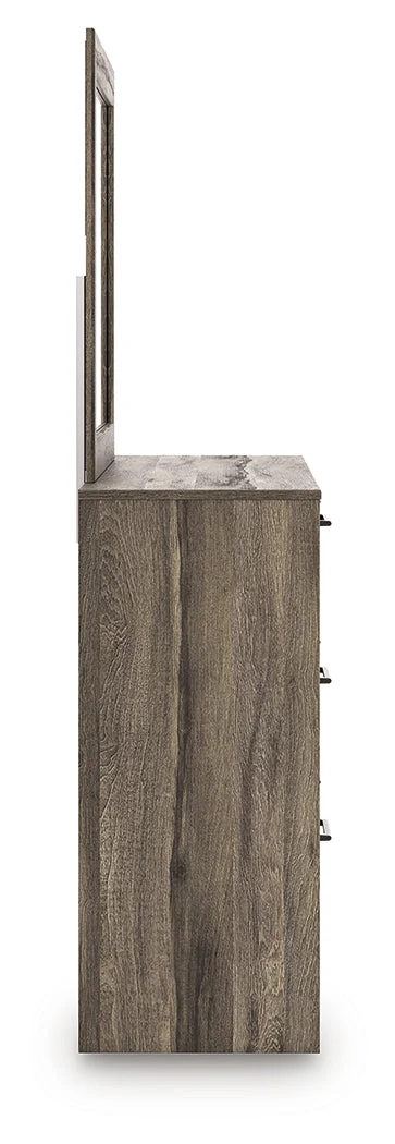 Elbrim Brown Queen Panel Storage Bedroom Set with Dresser, Mirror and Nightstand - Image 5