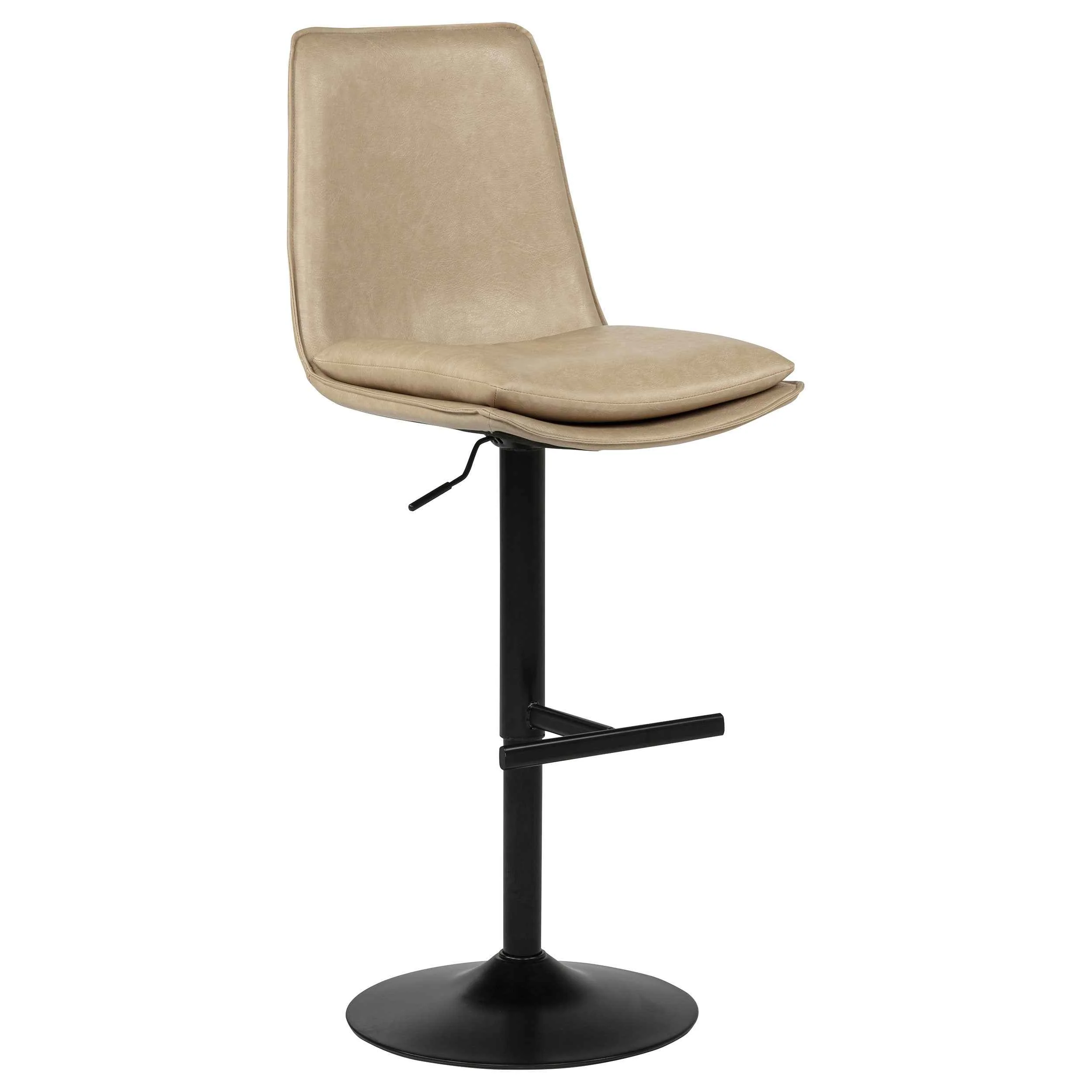 Eldridge Tan/Black Faux Leather Upholstered Adjustable Bar Stool