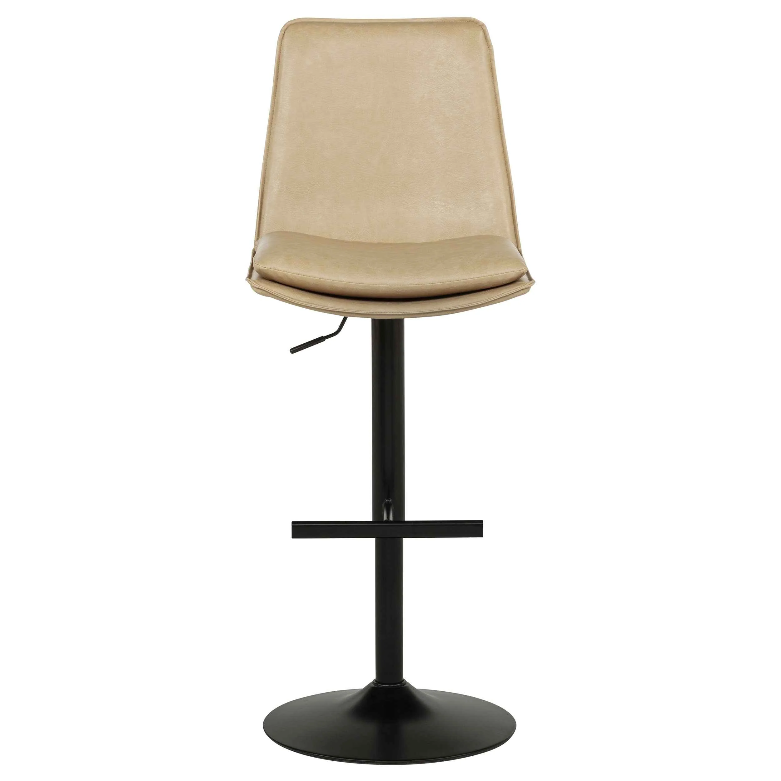 Eldridge Tan/Black Faux Leather Upholstered Adjustable Bar Stool - Image 4