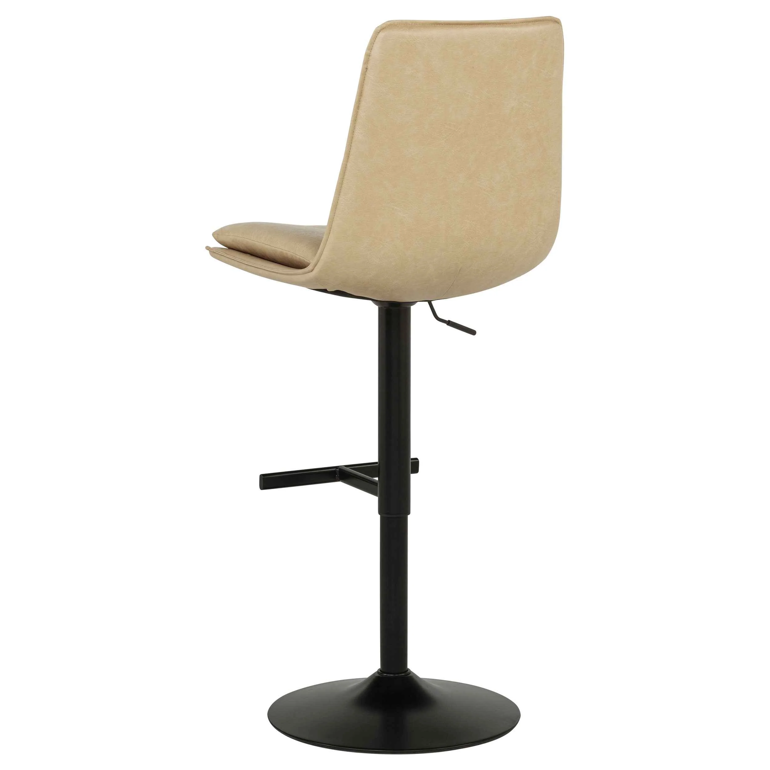 Eldridge Tan/Black Faux Leather Upholstered Adjustable Bar Stool - Image 7