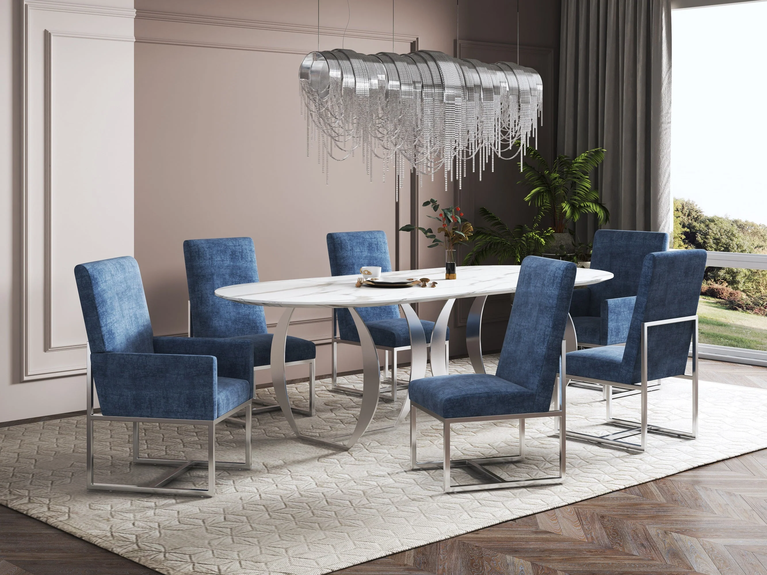 Element 6-Piece Dining Chairs in Blue - Image 2