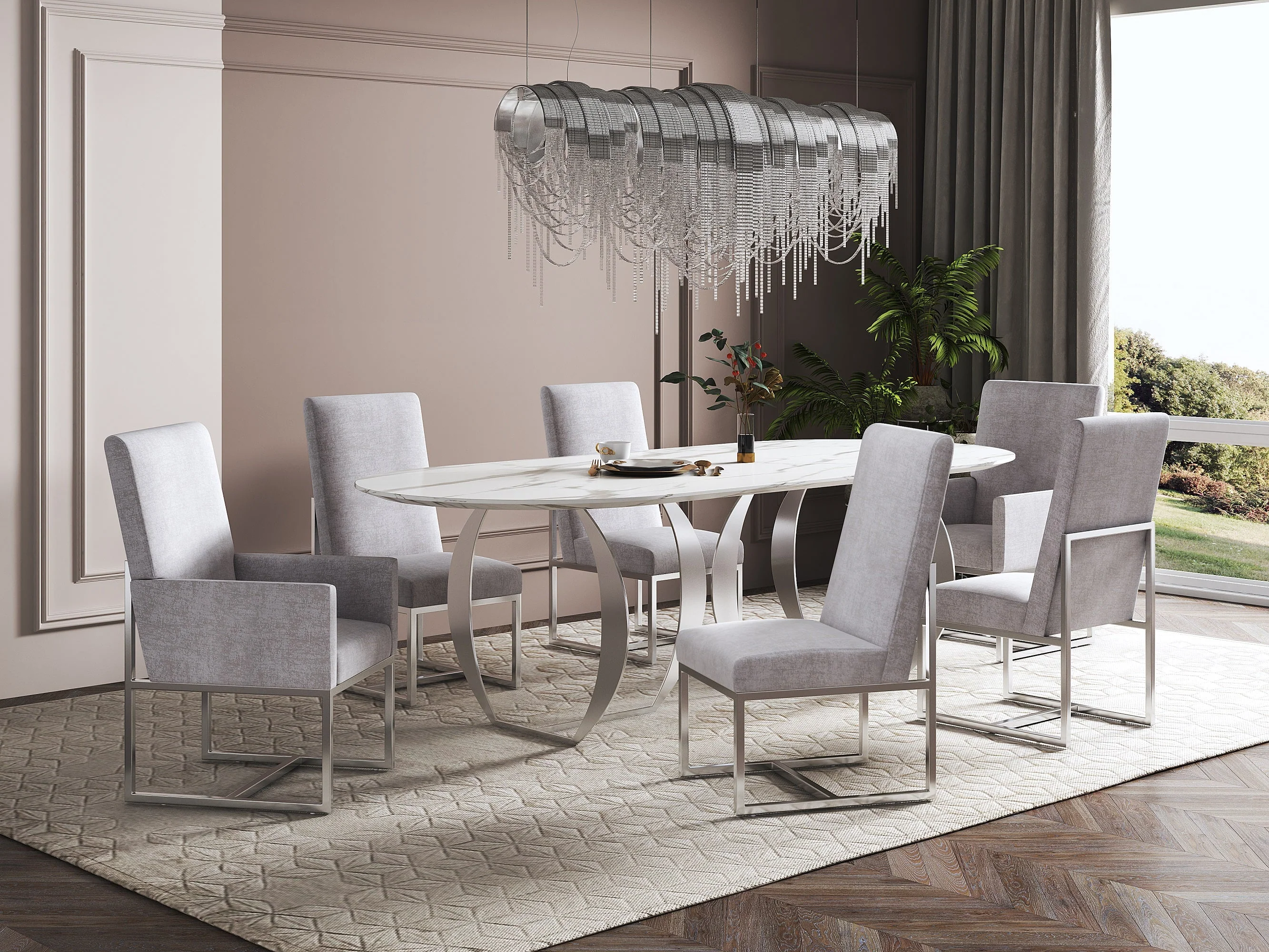 Element 6-Piece Dining Chairs in Grey - Image 2
