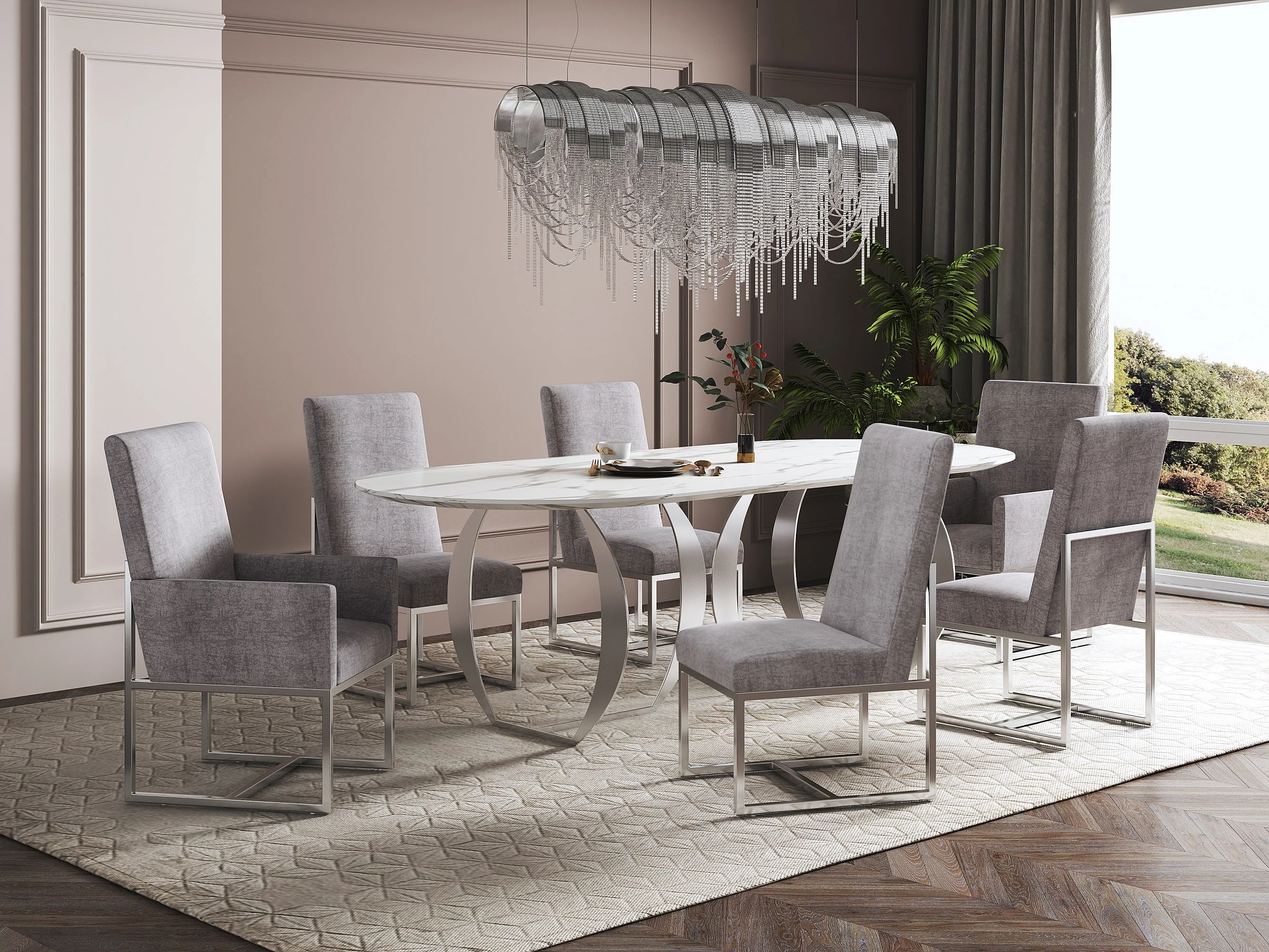 Element 6-Piece Dining Chairs in Steel - Image 2