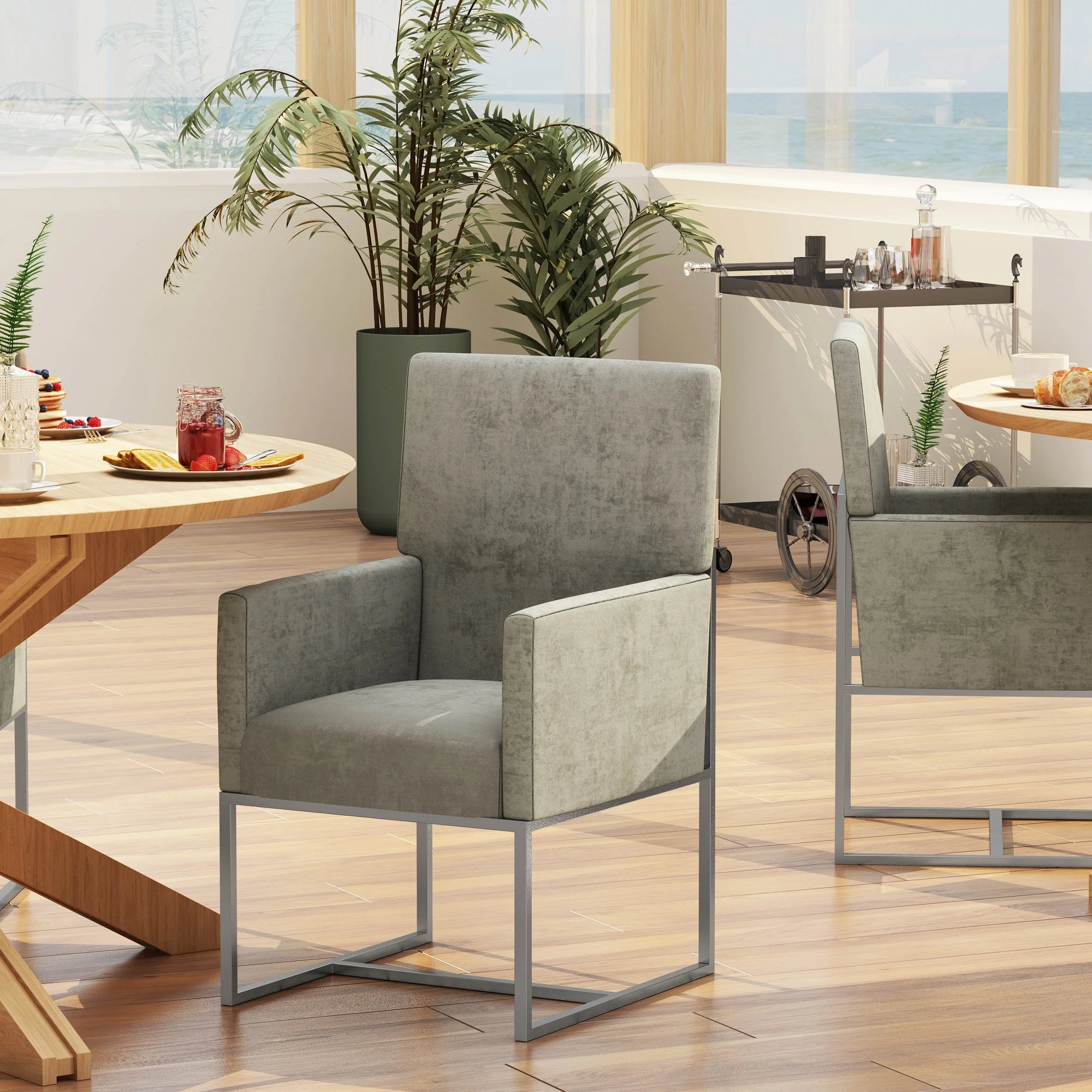 Element Dining Armchair in Steel - Image 2