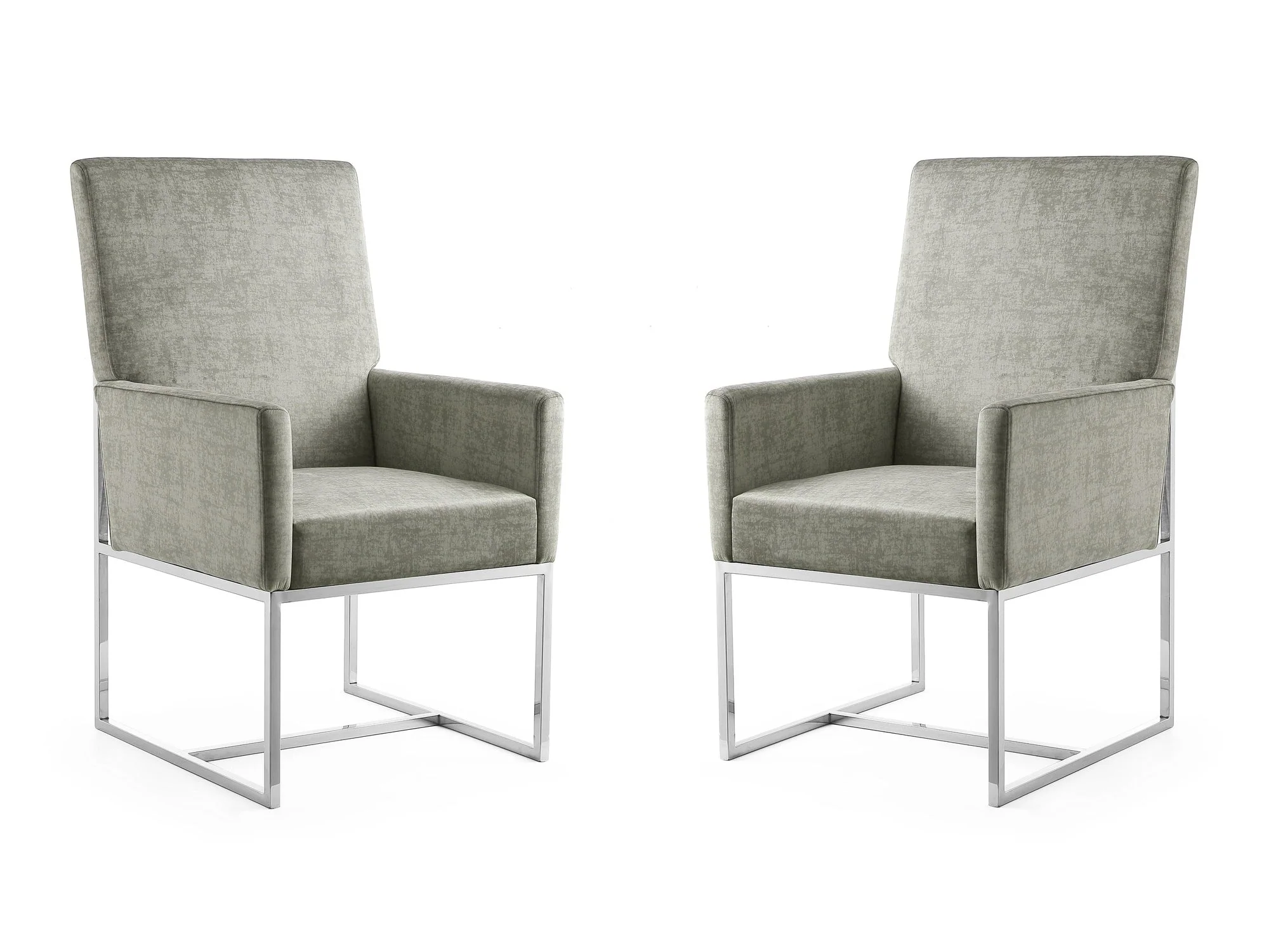 Element Dining Armchair in Steel (set of 2)