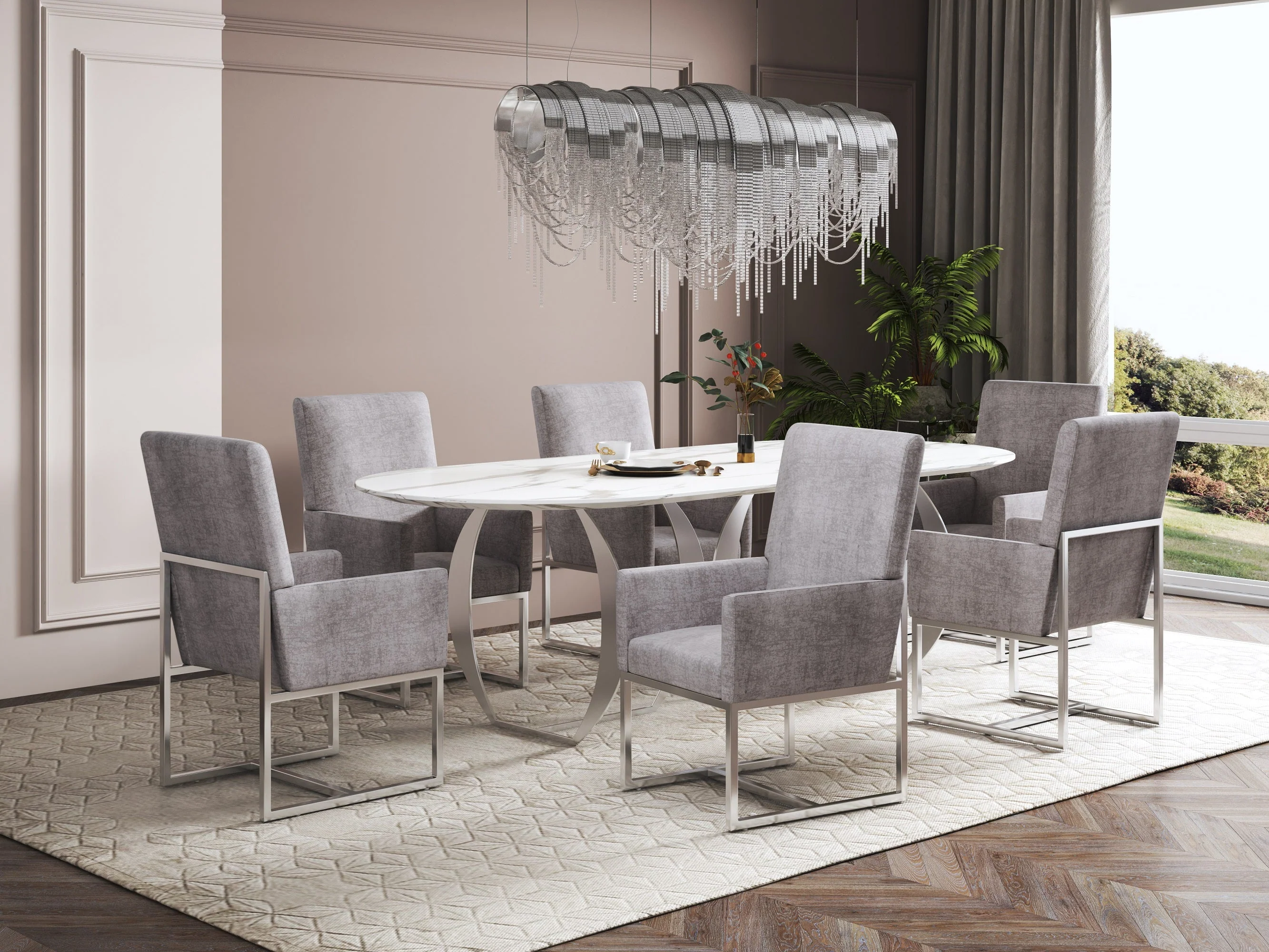 Element Dining Armchair in Steel (set of 2) - Image 9