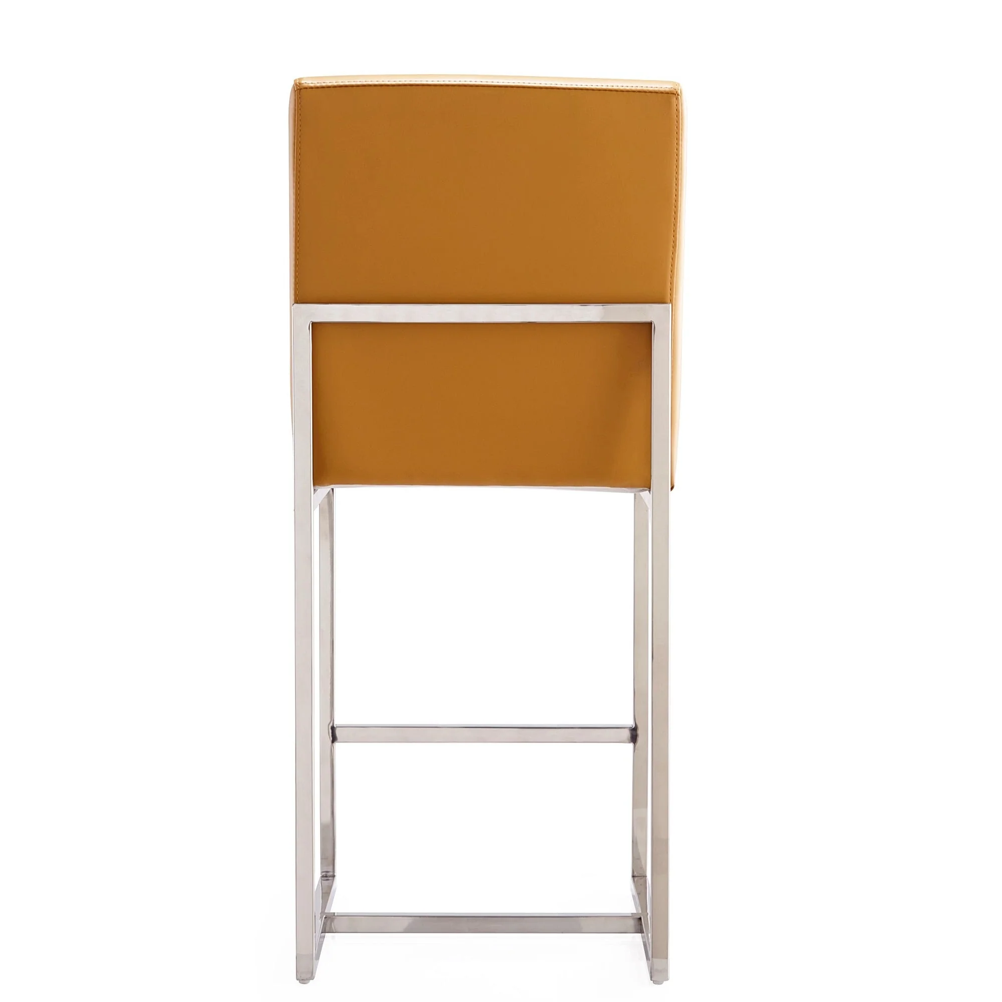 Element Faux Leather Counter Stool in Camel and Polished Chrome (set of 2) - Image 7