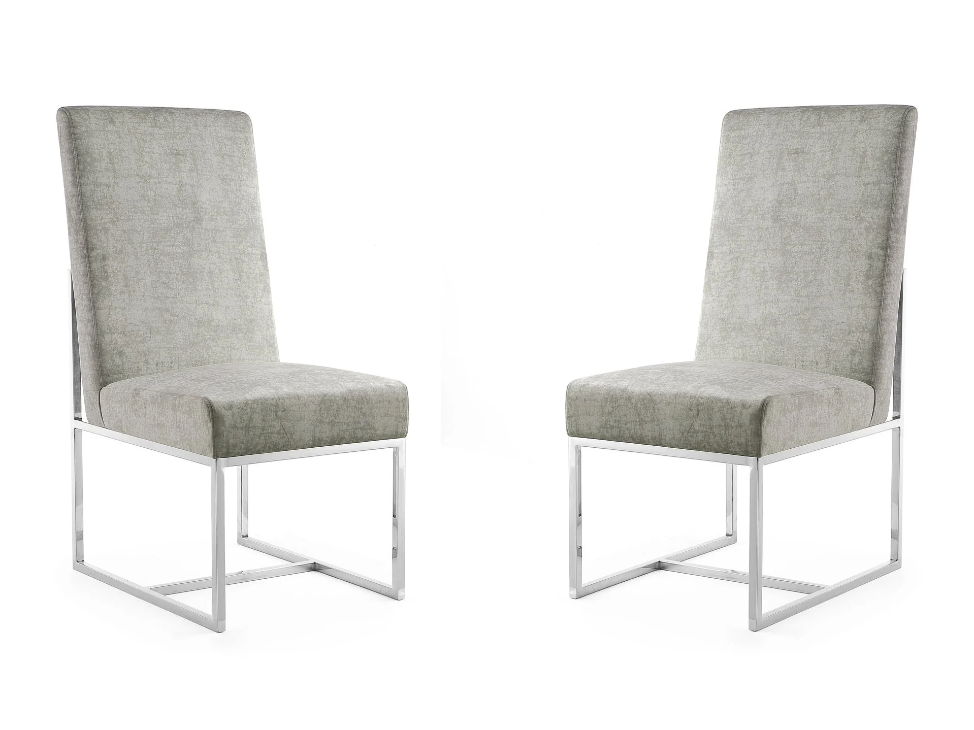 Element Velvet Dining Chair in Steel (set of 2)