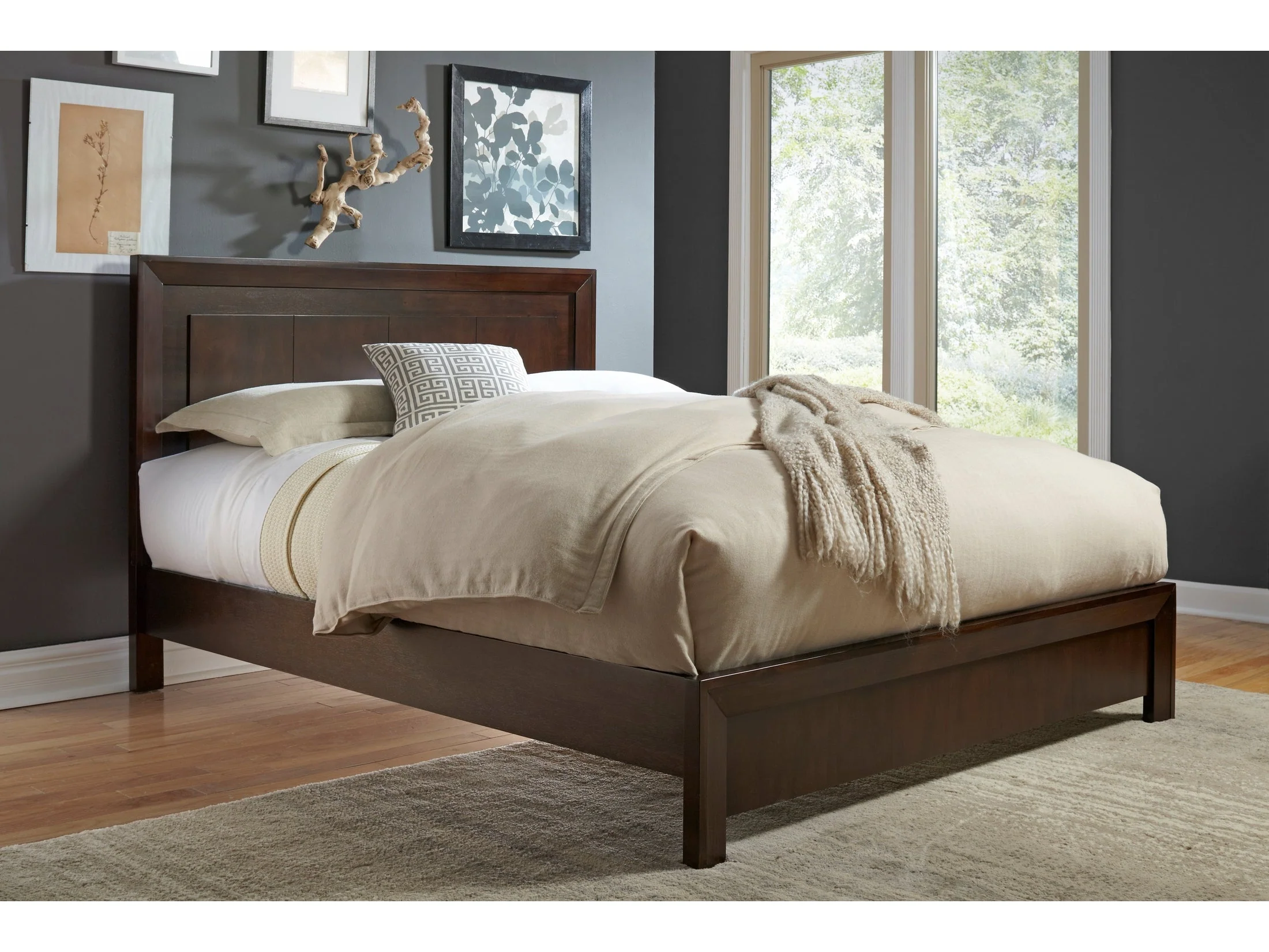 Element Wood Eastern King Platform Bed in Chocolate Brown