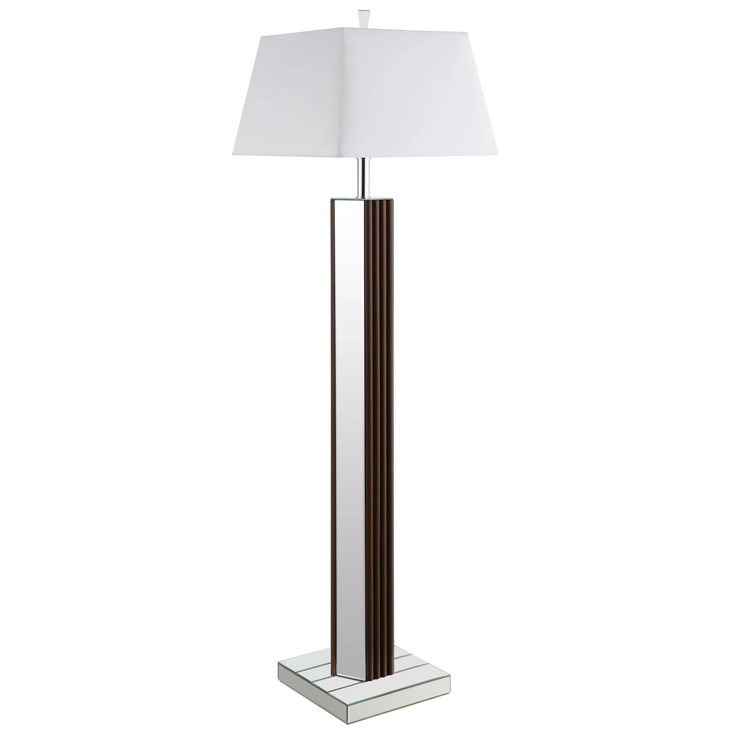 Elena Brown 67-inch Square Tapered Mirrored Floor Lamp - Image 3