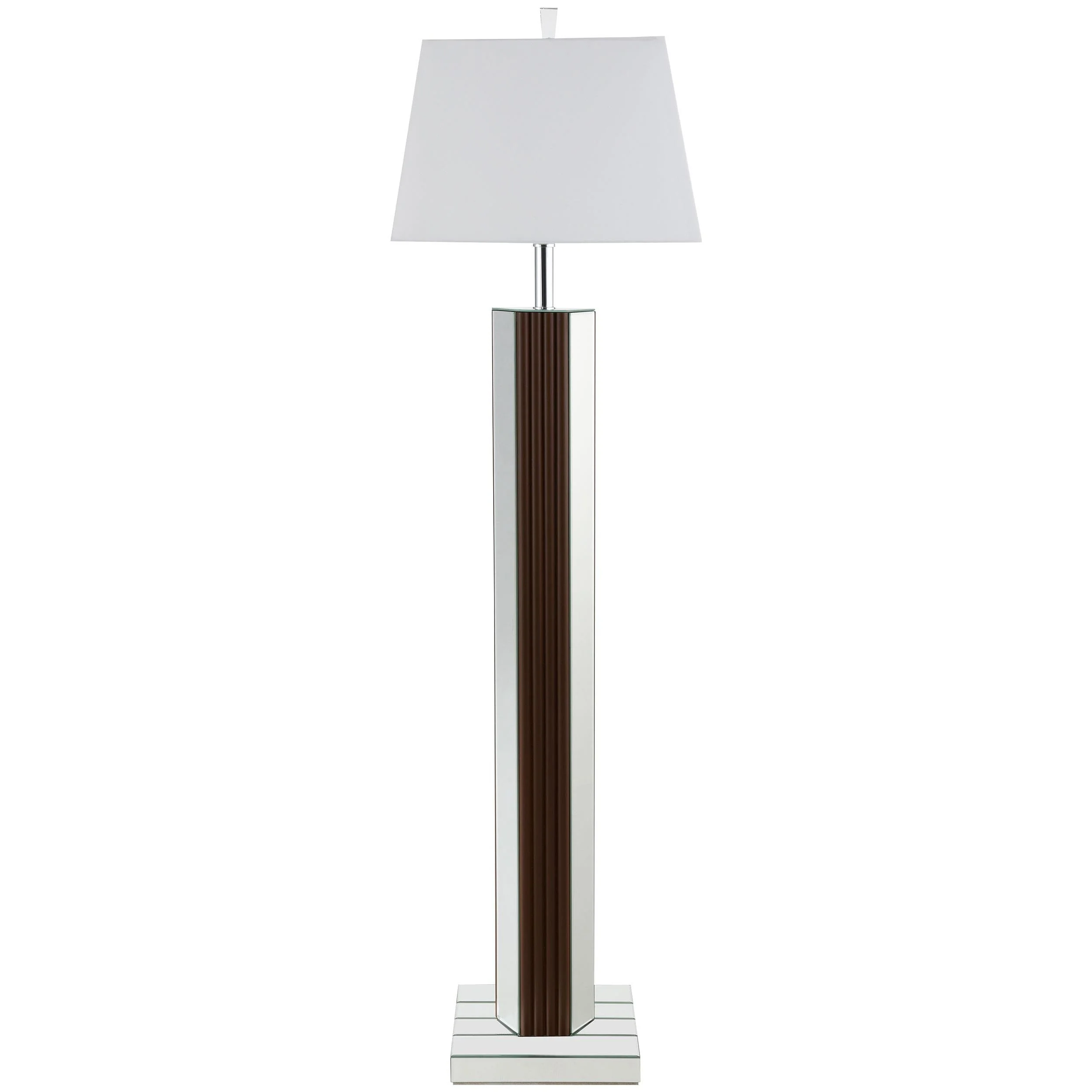 Elena Brown 67-inch Square Tapered Mirrored Floor Lamp - Image 4