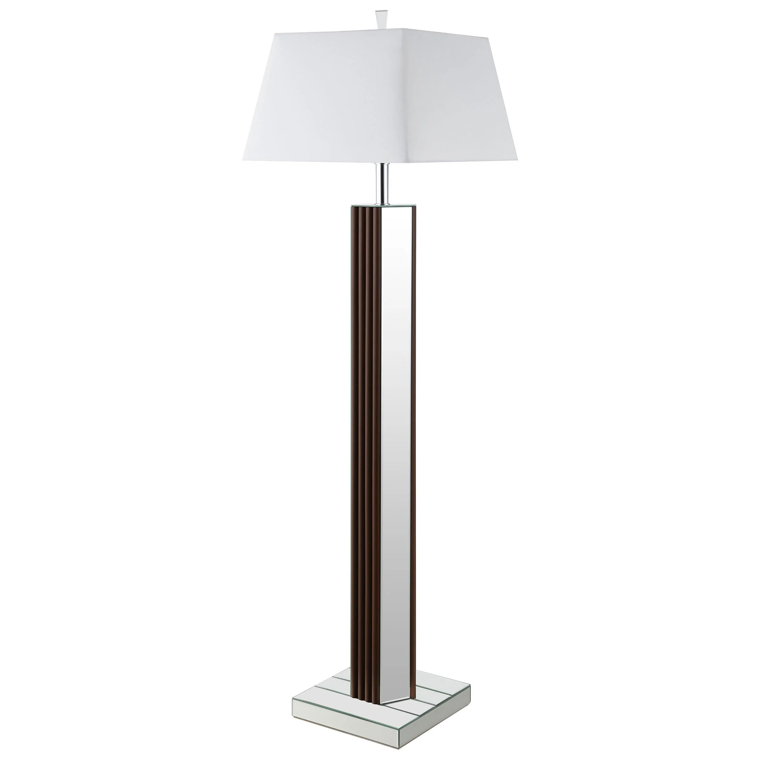 Elena Brown 67-inch Square Tapered Mirrored Floor Lamp - Image 5
