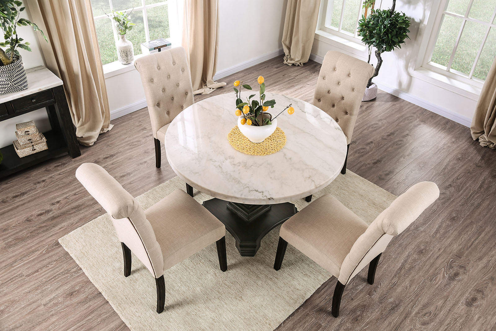 Elfredo White/Antique Black Round Table - Image 2