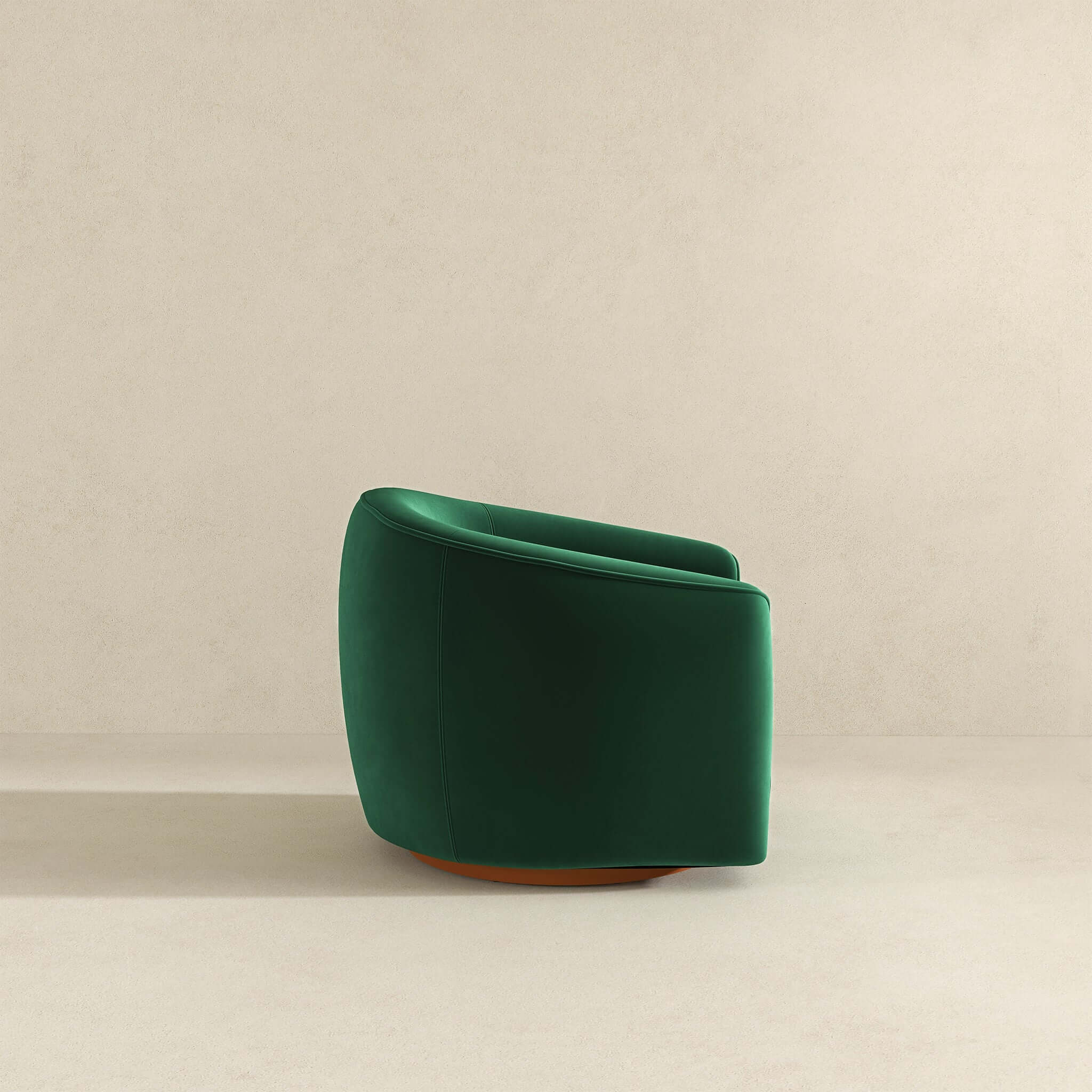 Elise Mid Century Modern Dark Green Velvet Swivel Chair - Image 6