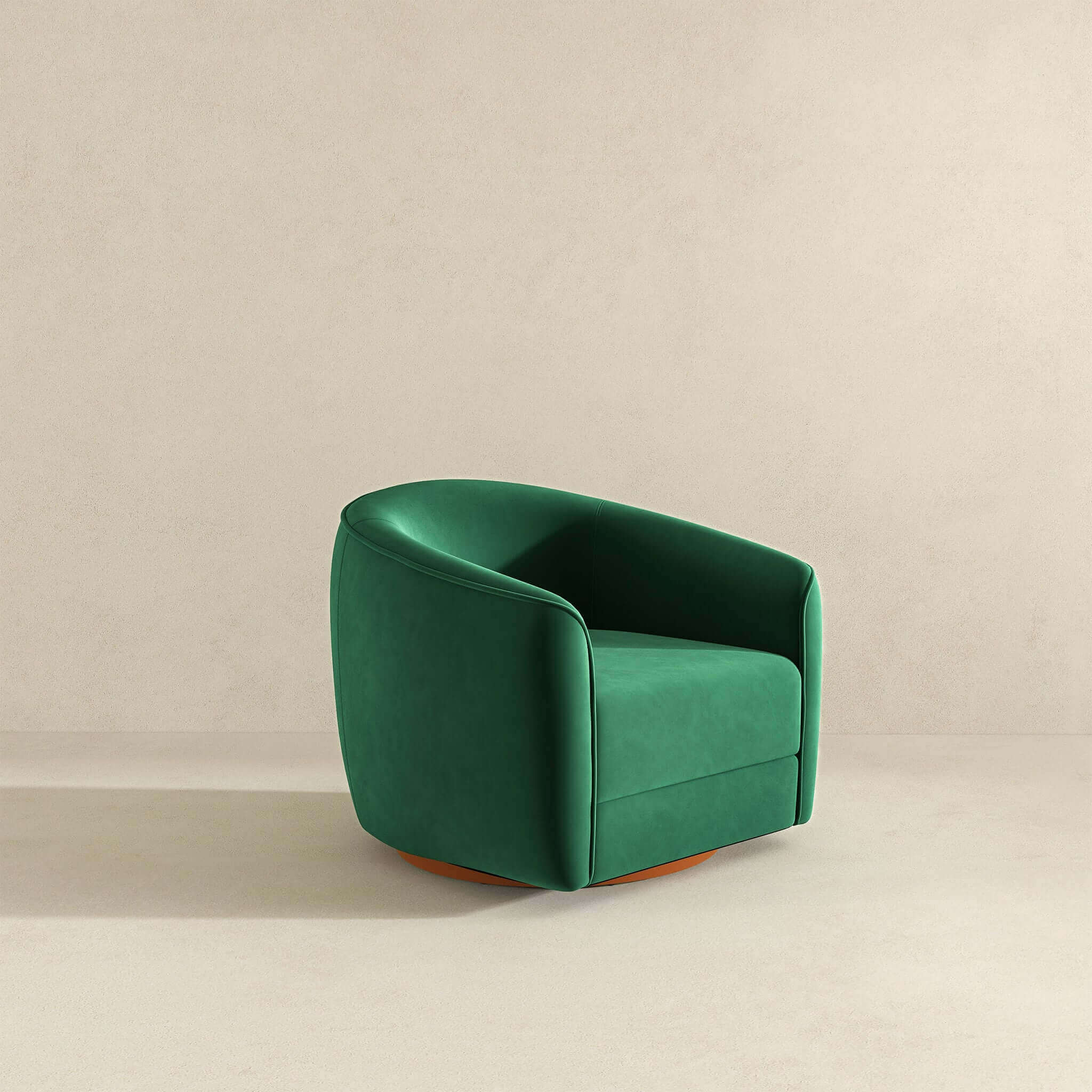 Elise Mid Century Modern Dark Green Velvet Swivel Chair - Image 7