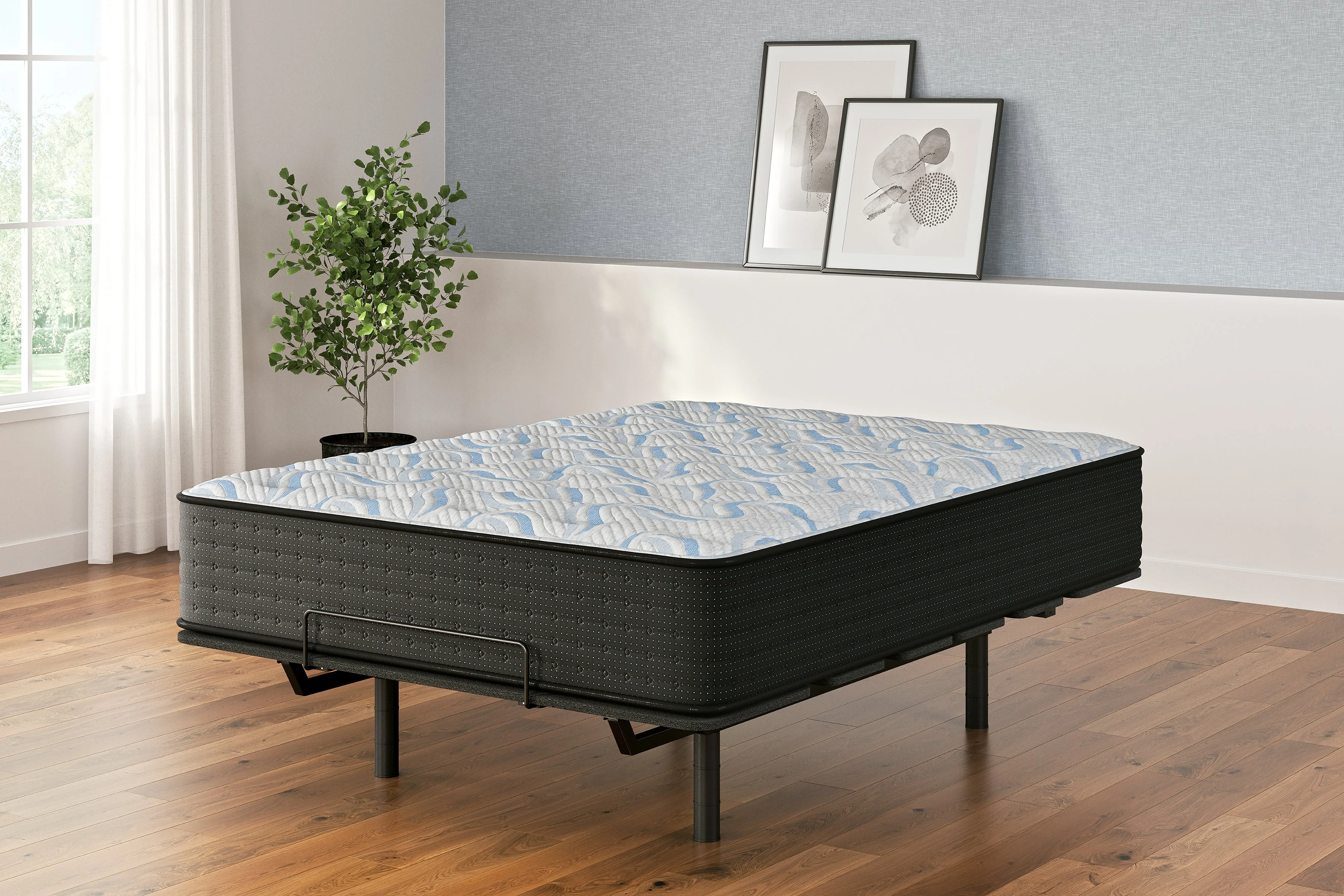 Elite Springs Plush Gray/Blue Queen Mattress - Image 9