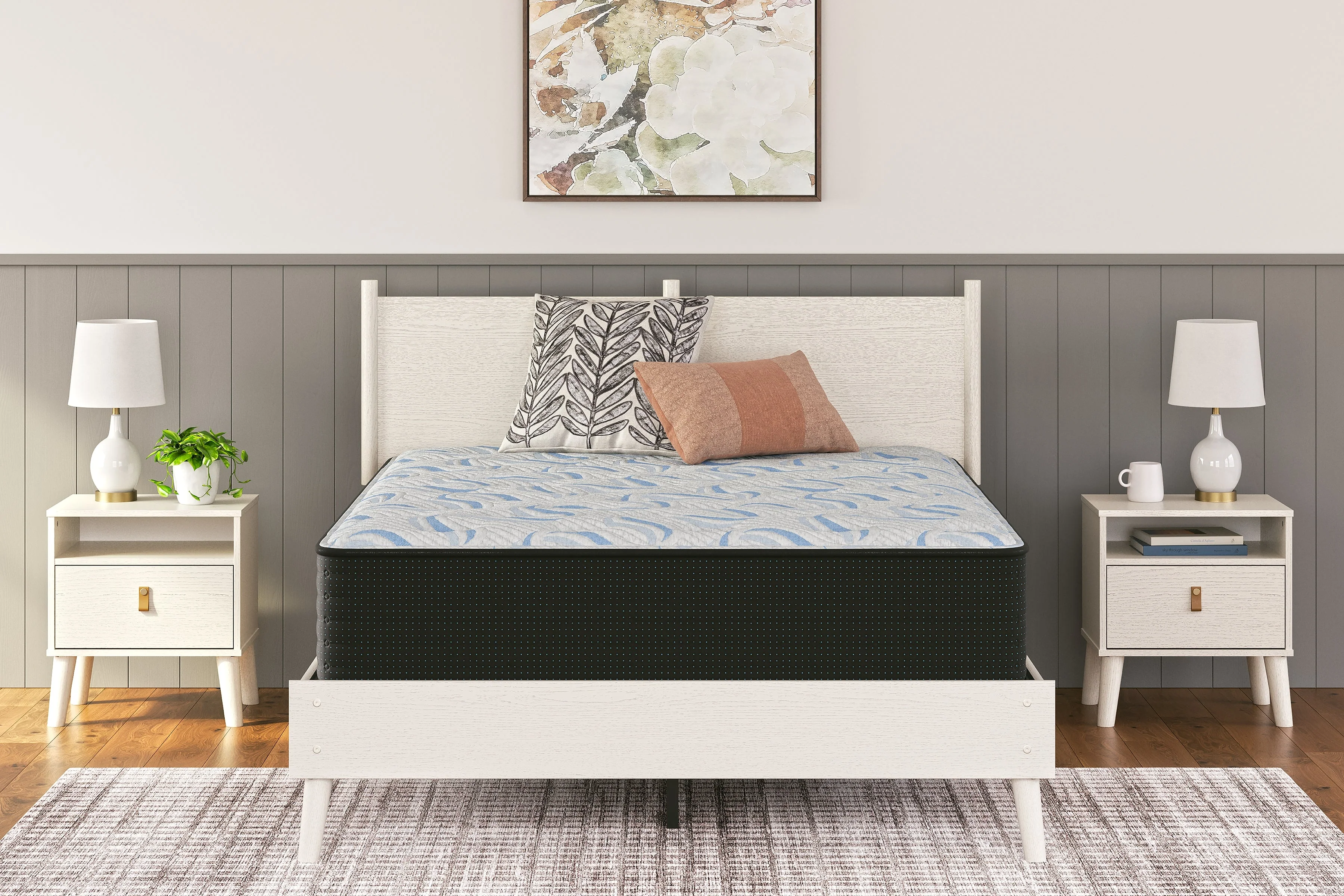 Elite Springs Plush Gray/Blue Twin Mattress - Image 3