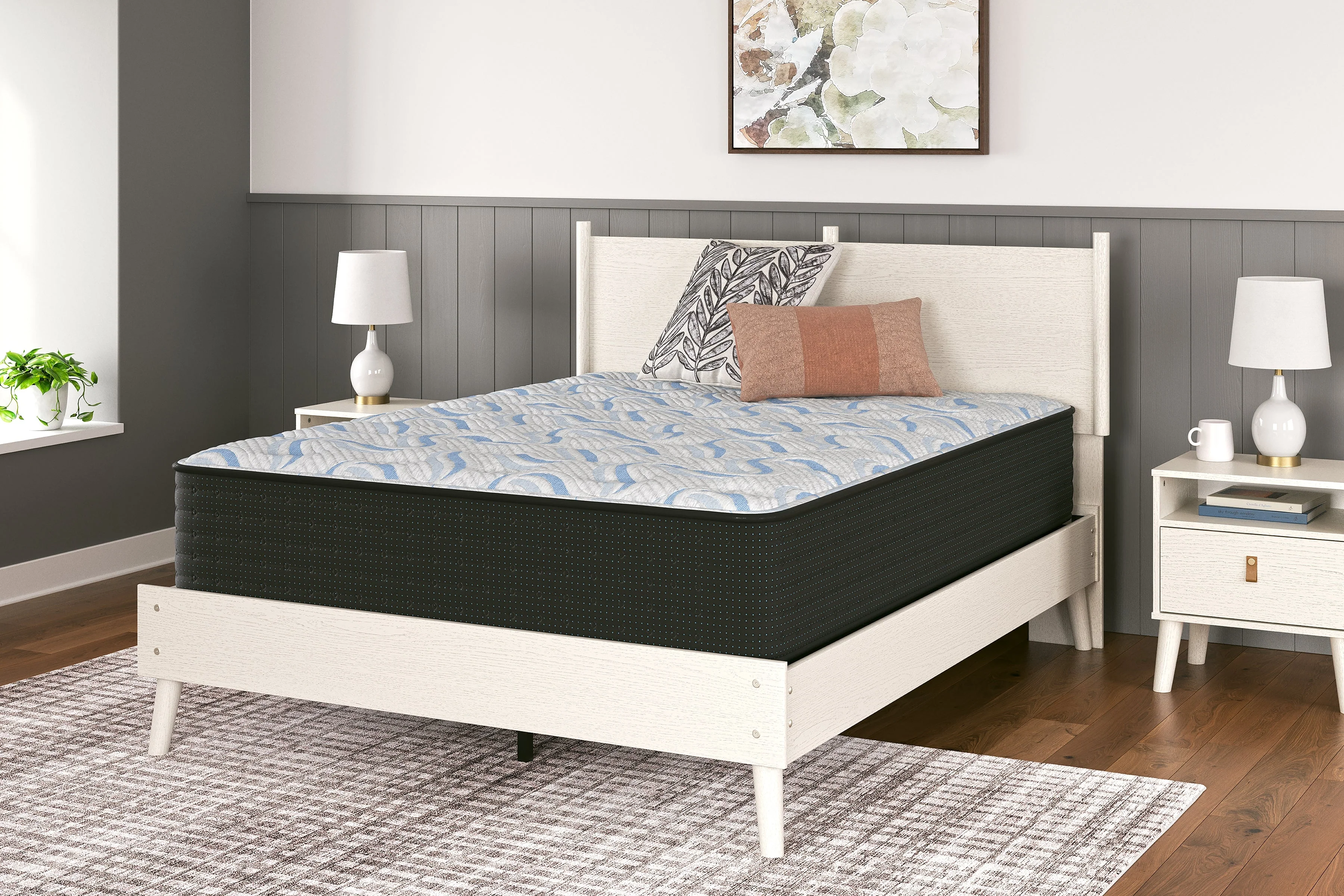 Elite Springs Plush Gray/Blue Twin Mattress - Image 5