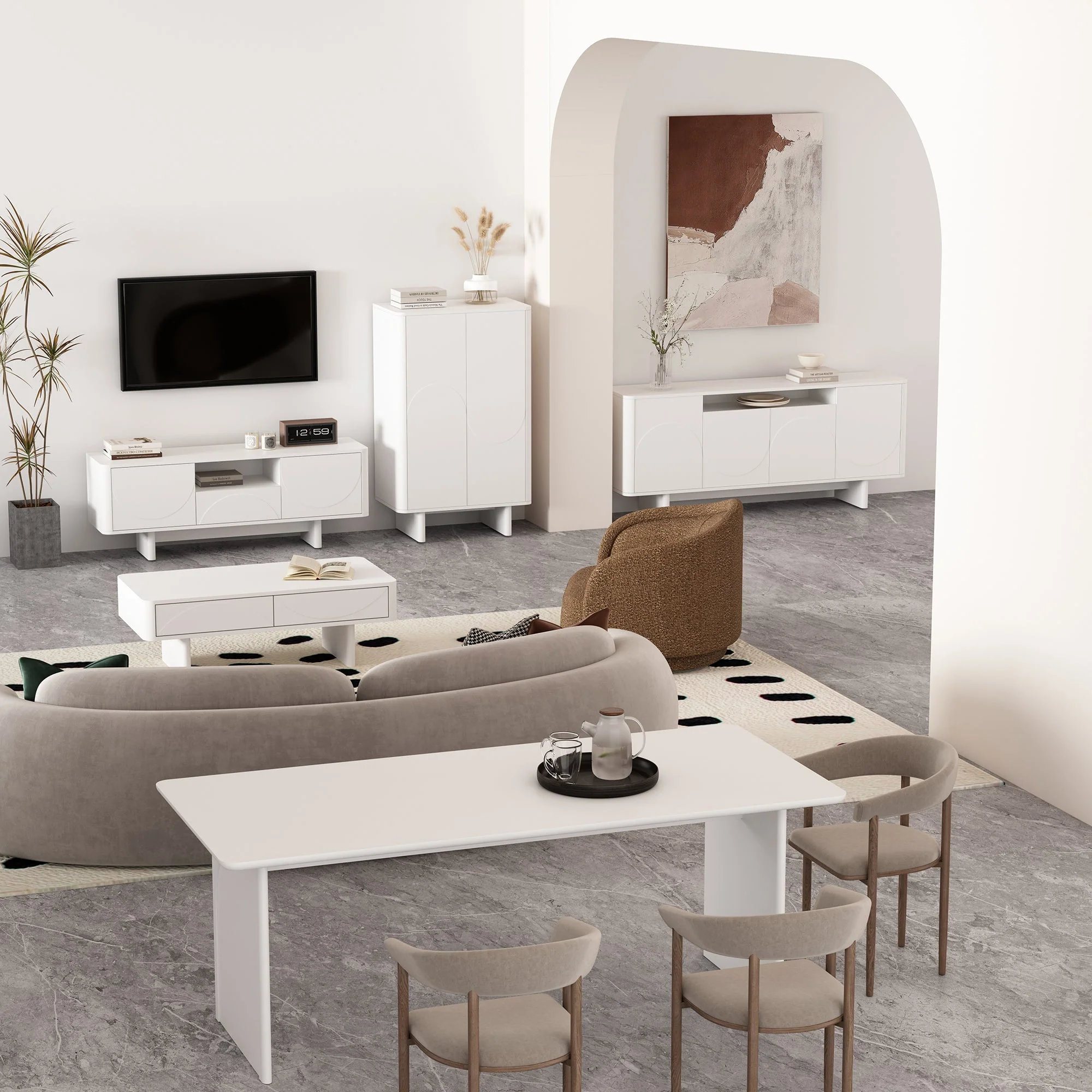 Ella 47.2" Coffee Table in White - Image 11