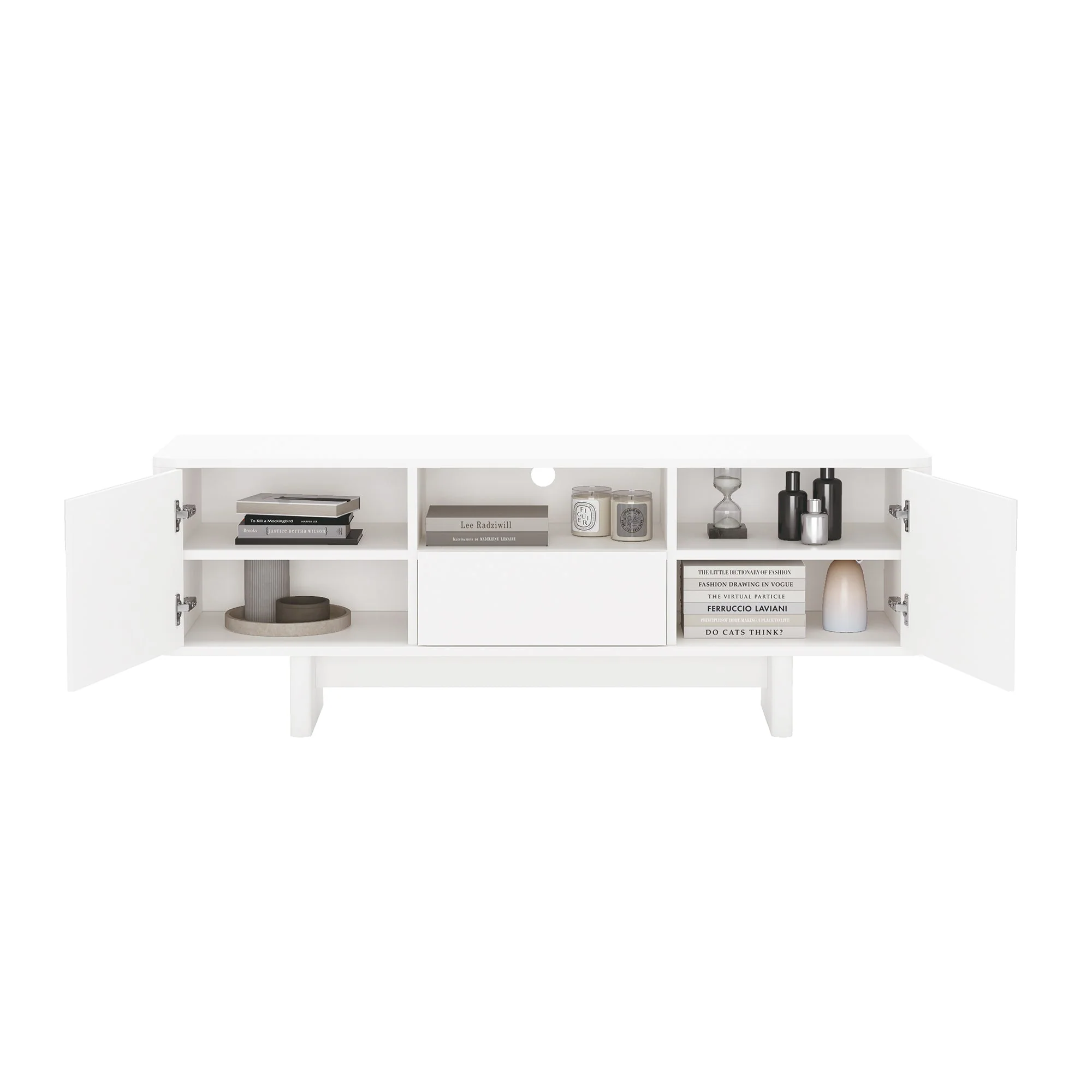 Ella 59" TV Stand in White - Image 13